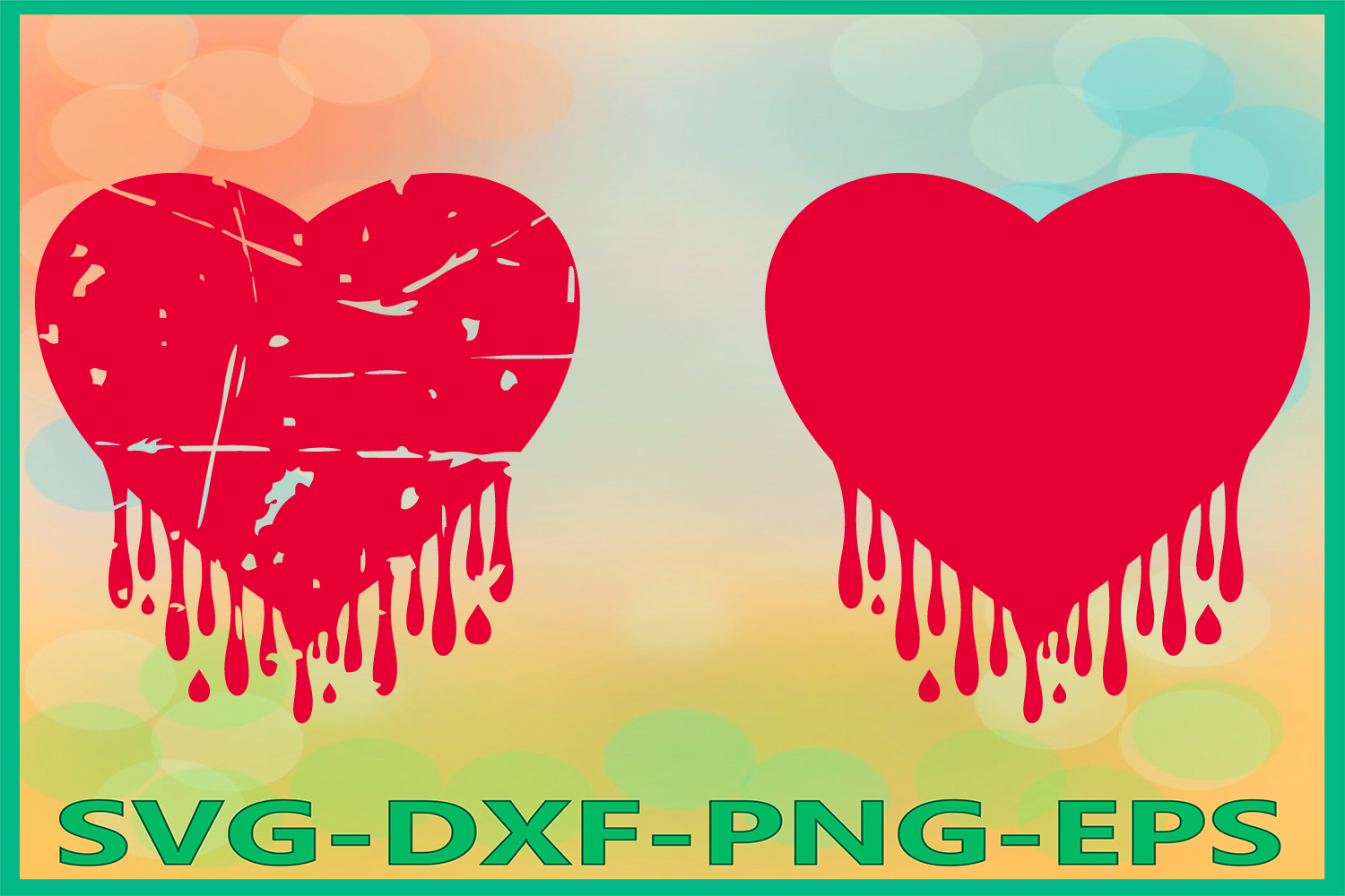 Bleeding Heart Grunge svg, Heart SVG, Dripping Hearts