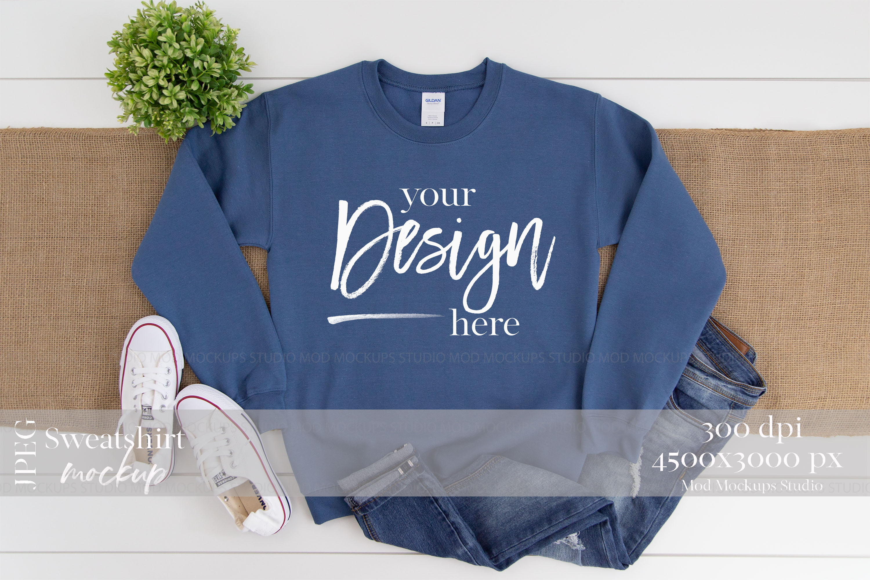 Download Gildan 18000 Mockup | Sweatshirt Mockup INDIGO BLUE ...