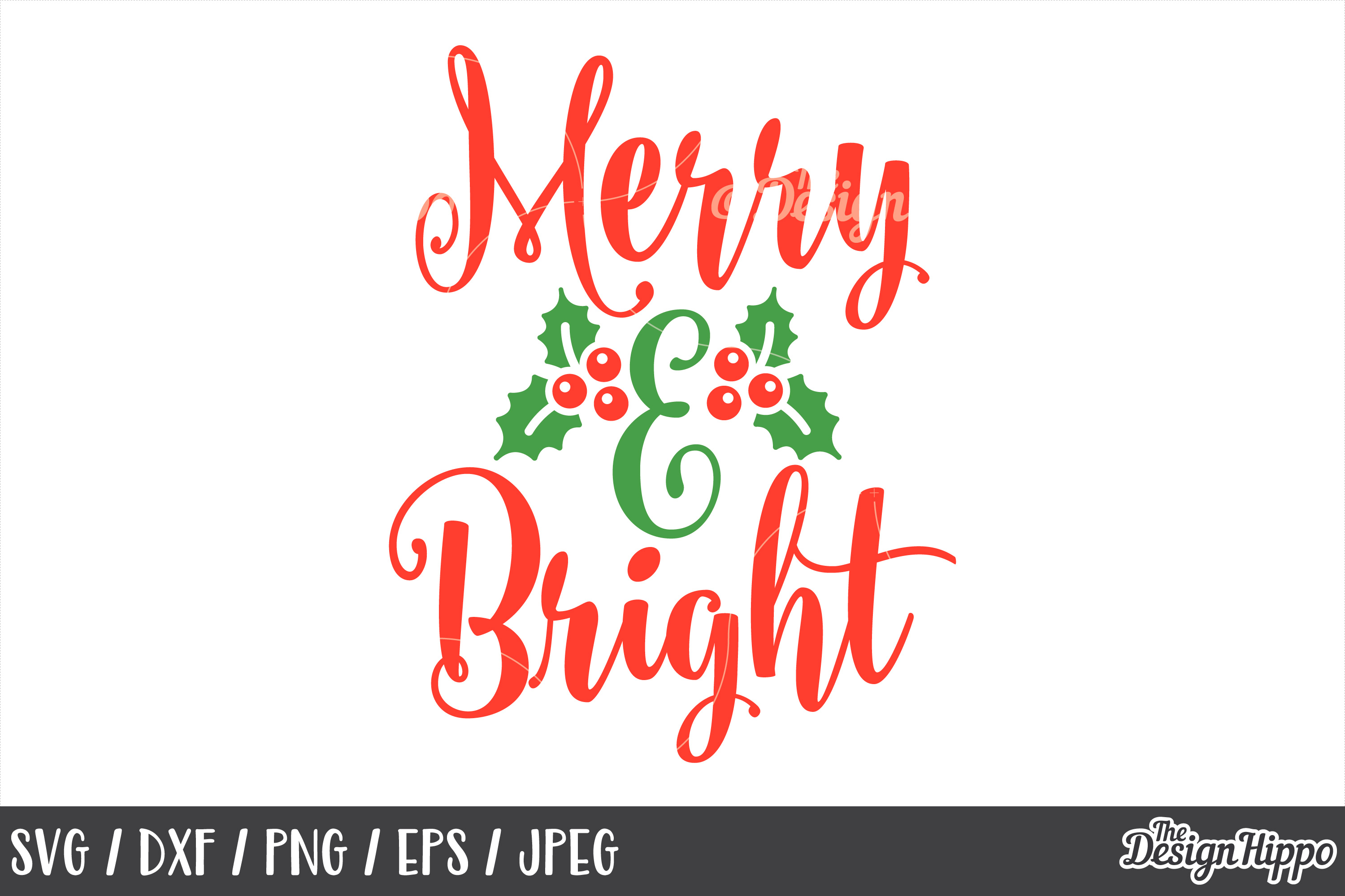 Merry and Bright SVG, Christmas, DXF, PNG, Cricut, Cut Files