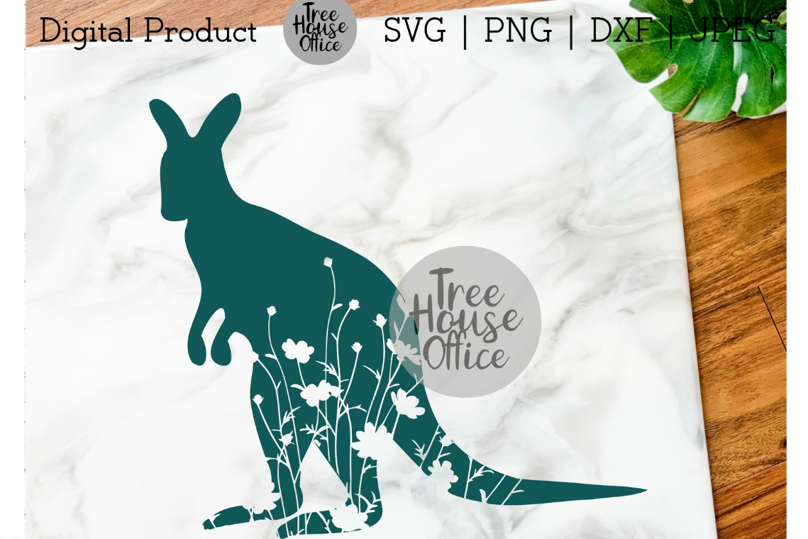 Download Floral Kangaroo Wildflower Zentangle Mandala SVG DXF PNG