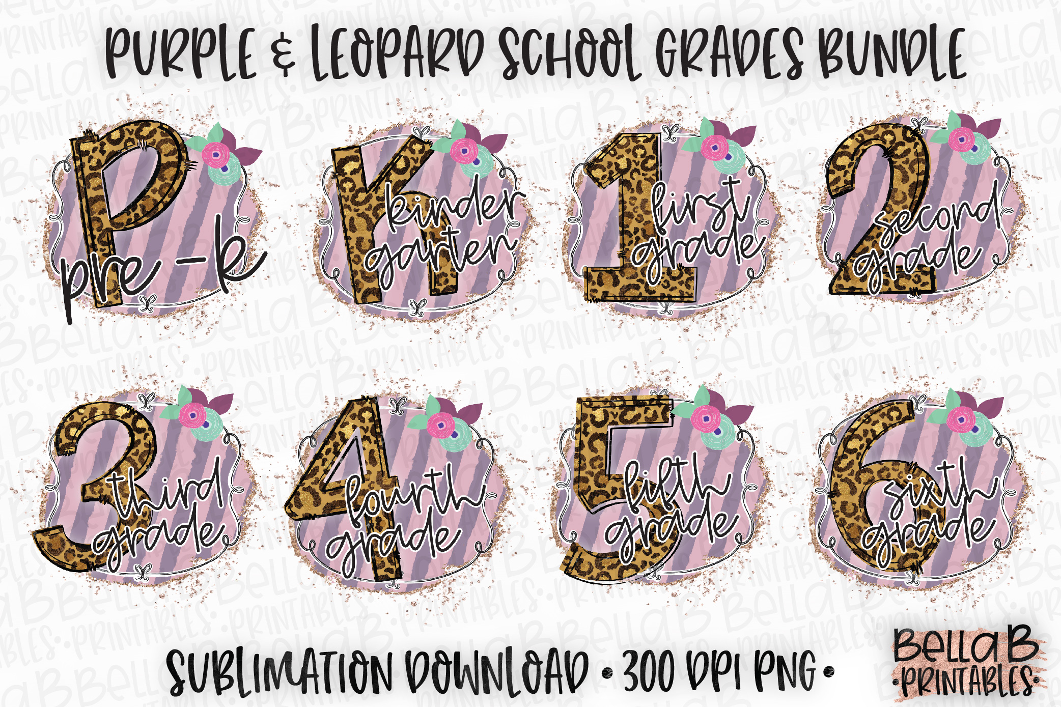 Download School Grades Sublimation Designs Bundle, Back To School