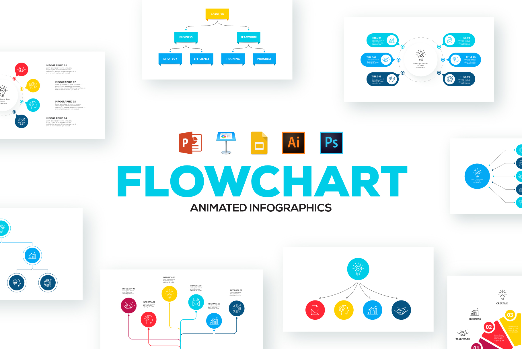 Flowchart Animated Infographics Presentations 282113 Infographics