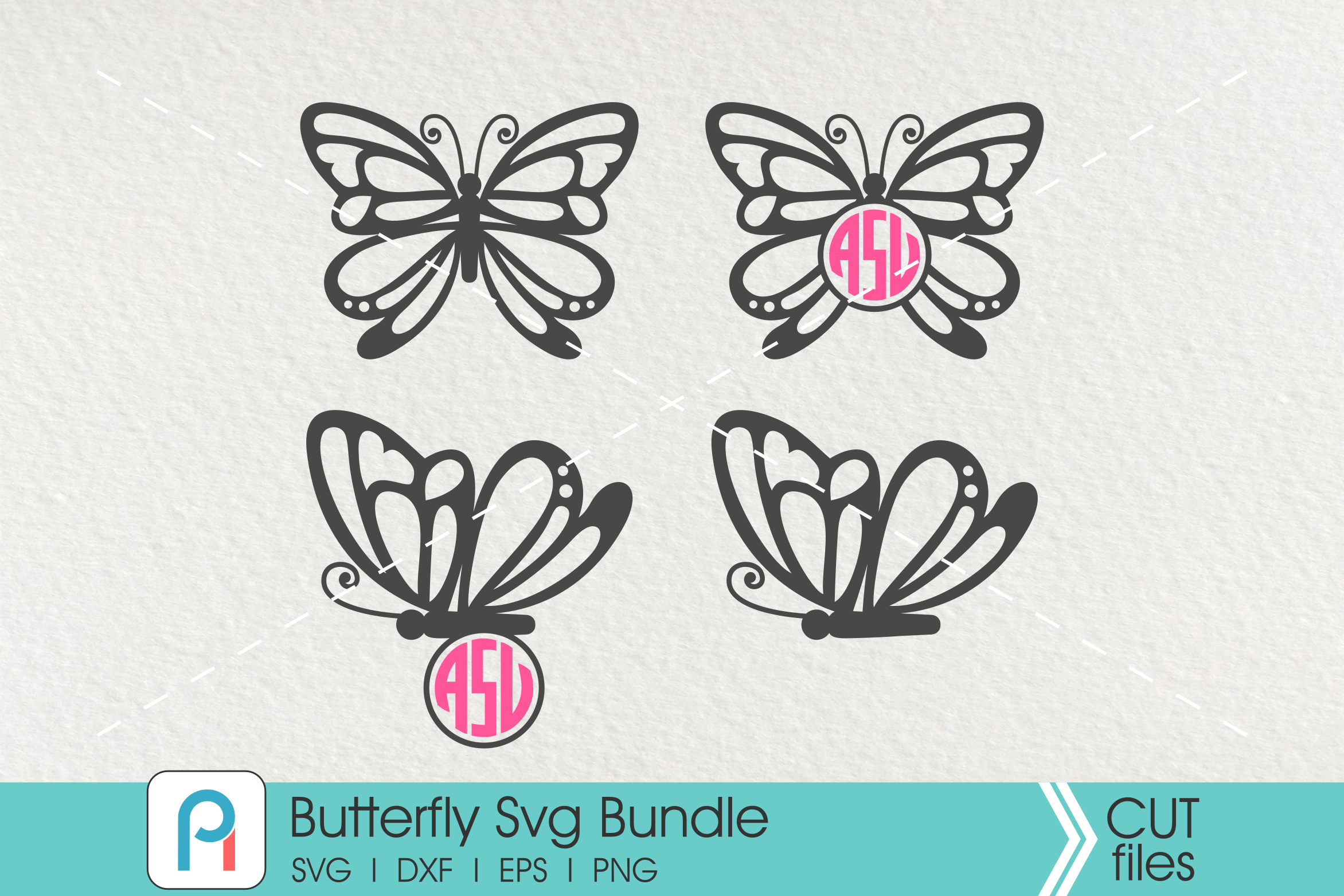 Butterfly Svg, Butterfly Monogram Svg, Butterfly Clip Art