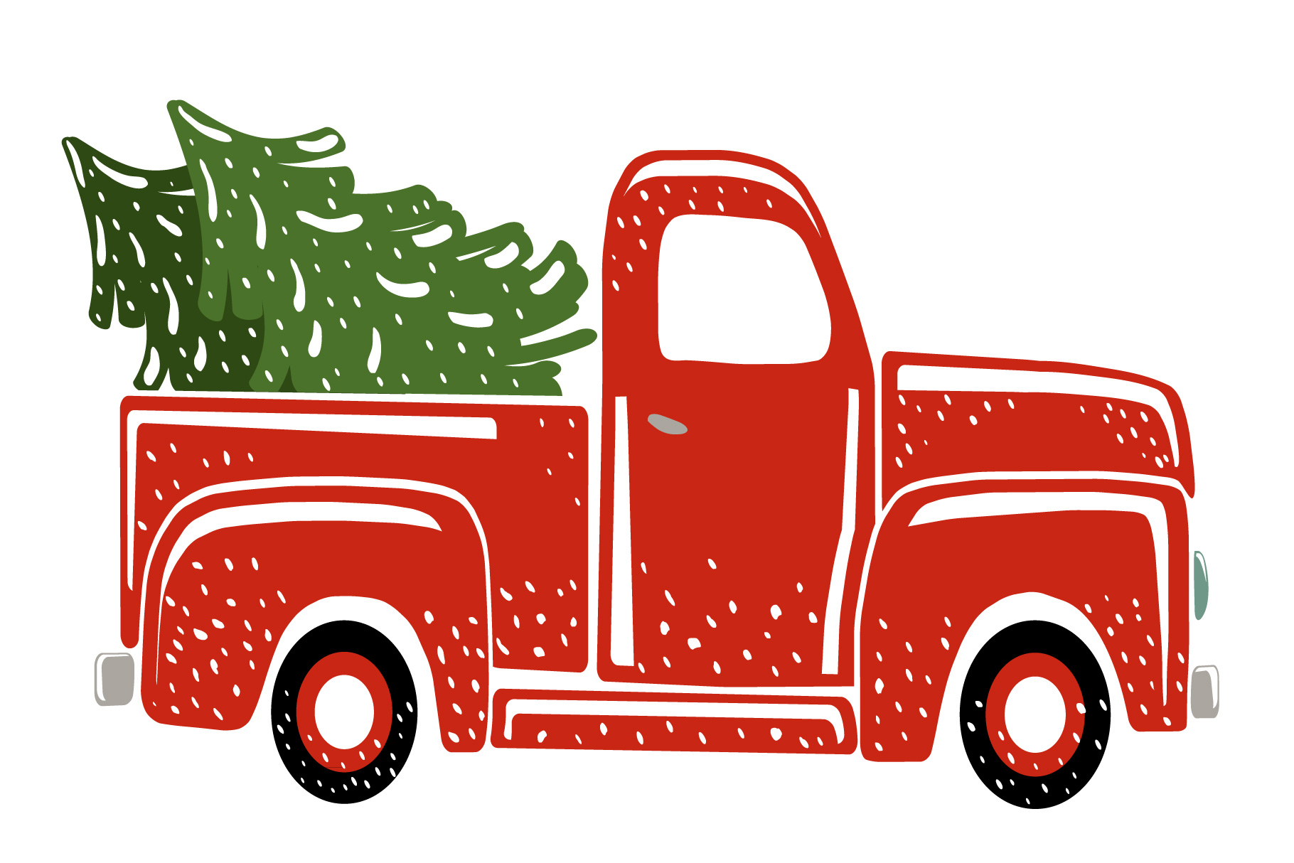 Christmas vintage red truck.