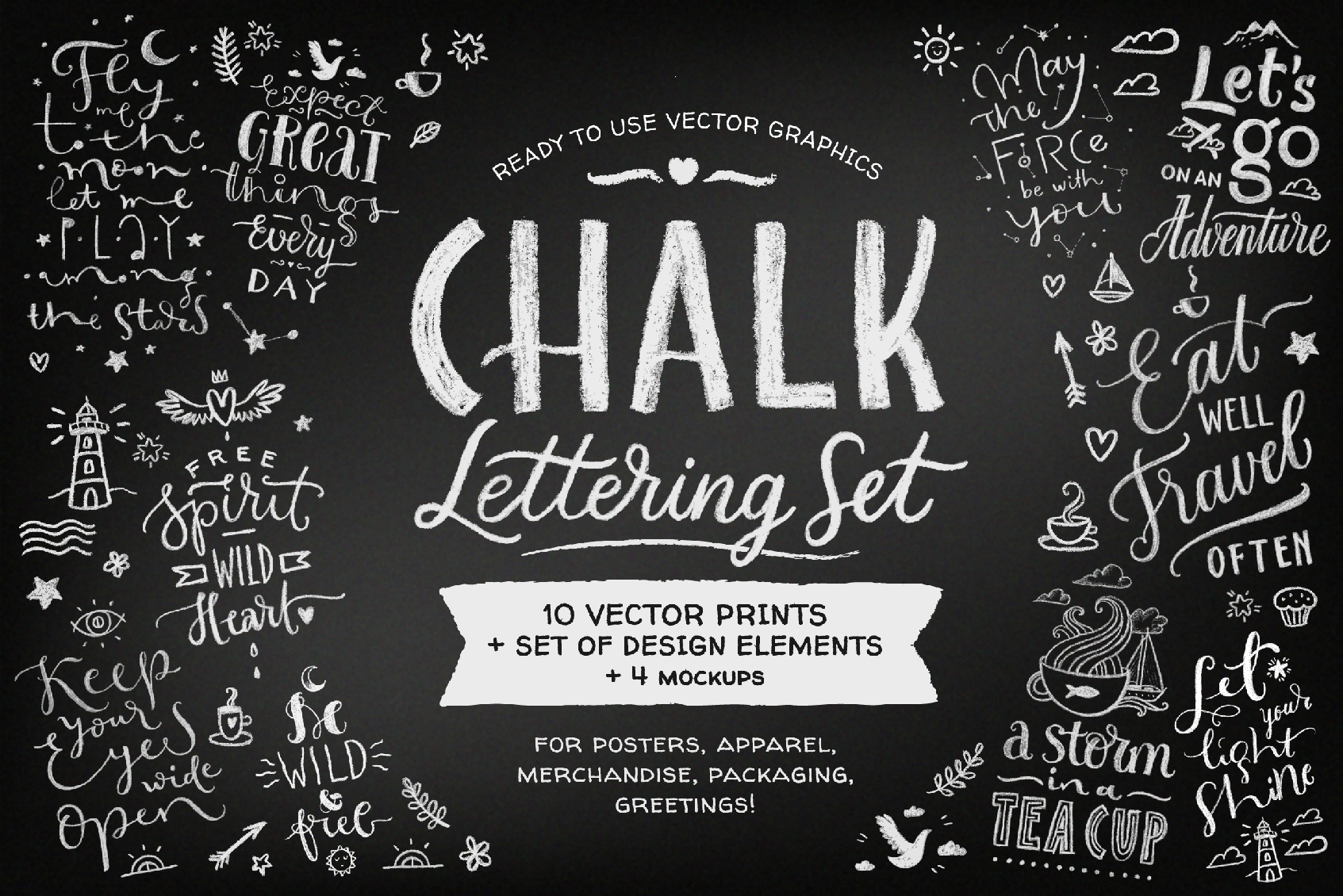 Download Chalk Lettering Set, Vector