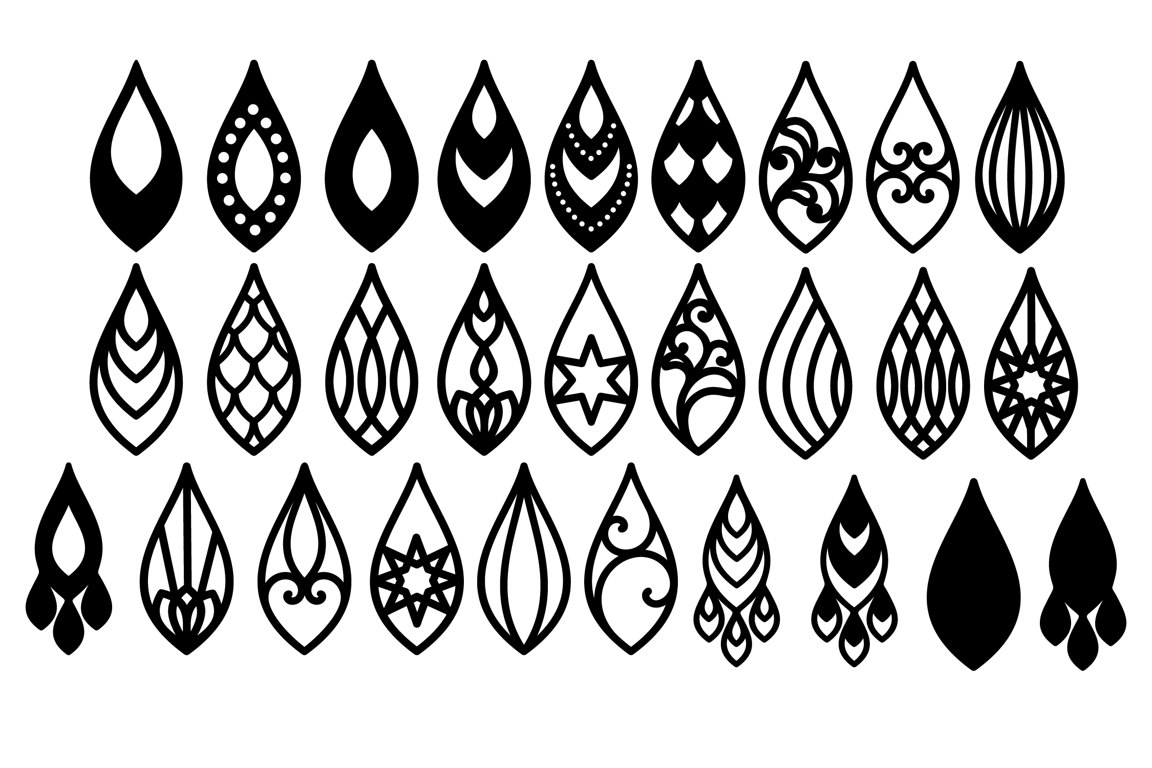 Teardrop Earring Template Free