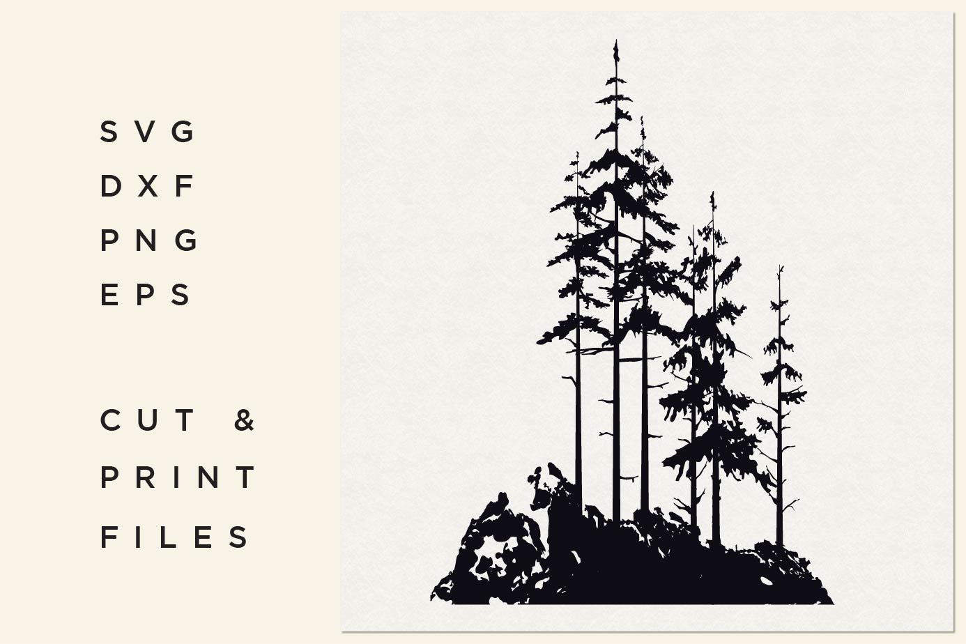 Download Pine Tree SVG, Trees Vector, Forest, Trees Silhouette