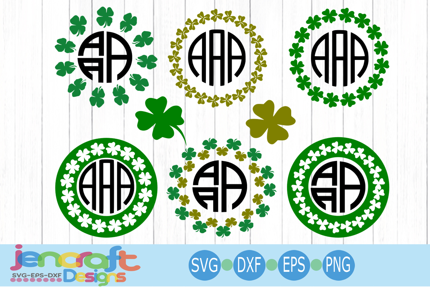 Download St. Patrick's day SVG, Clover Shamrock SVG Monogram Frame