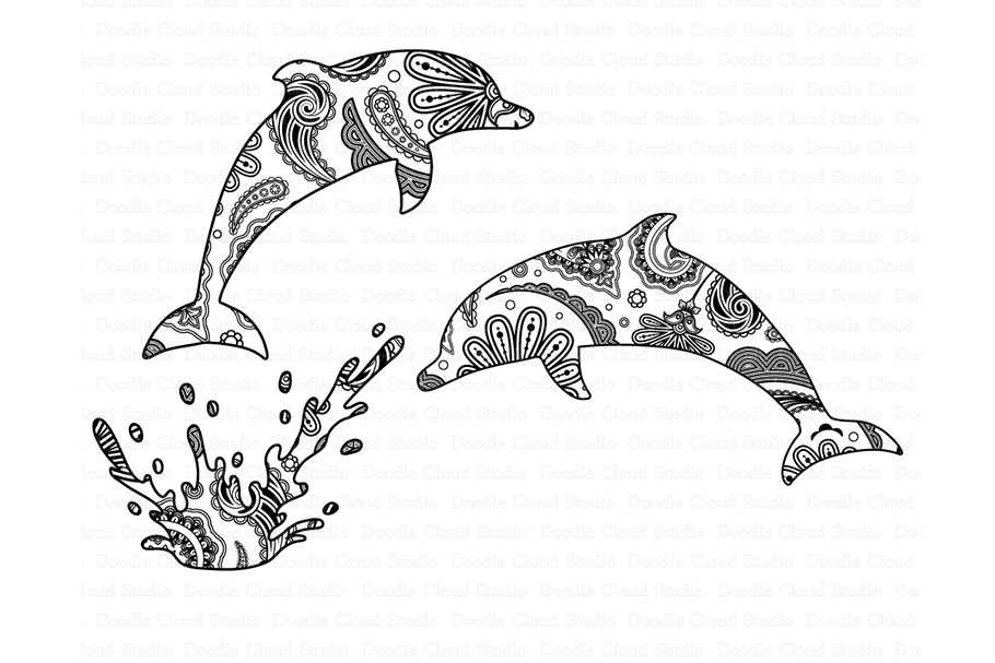 Dolphin Mandala SVG, Zentangle SVG, Ethnic Dolphin svg ...