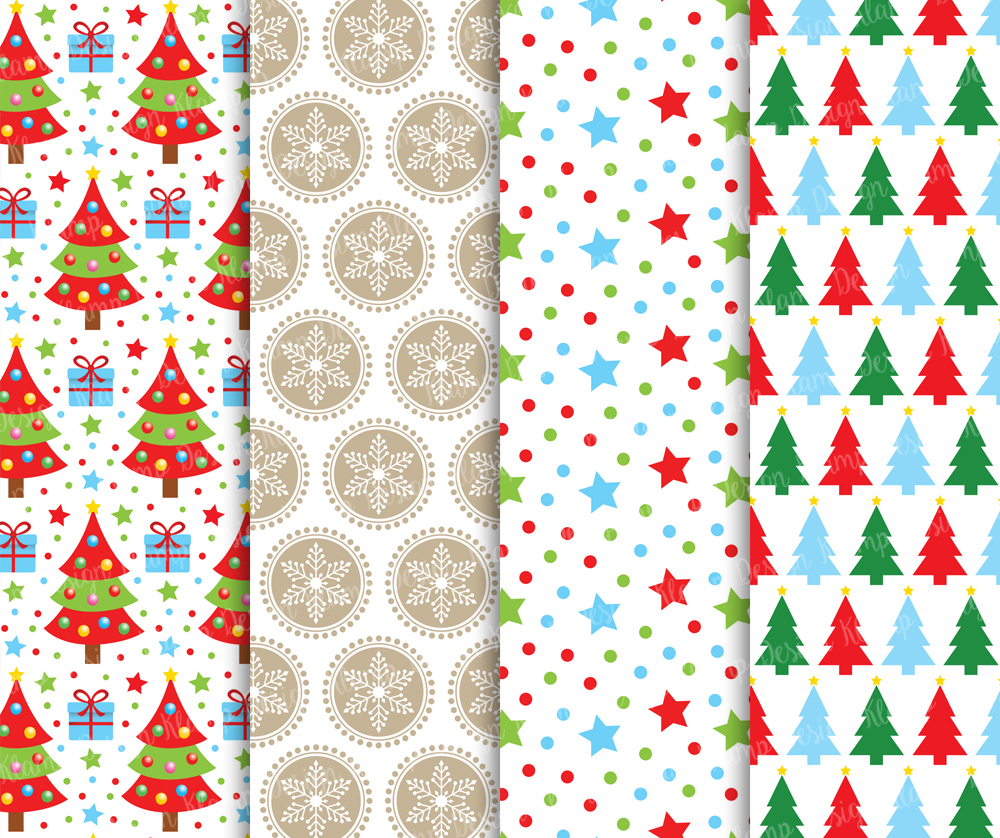 Christmas Digital Paper Pack / Christmas Background / Scrapbooking ...