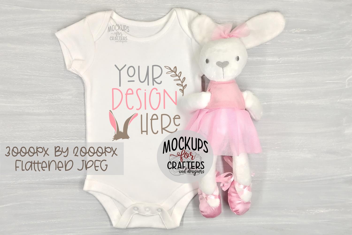 Download Baby Bodysuit Mock-Up, Bunny, Easter, Spring (478017) | Clothing | Design Bundles