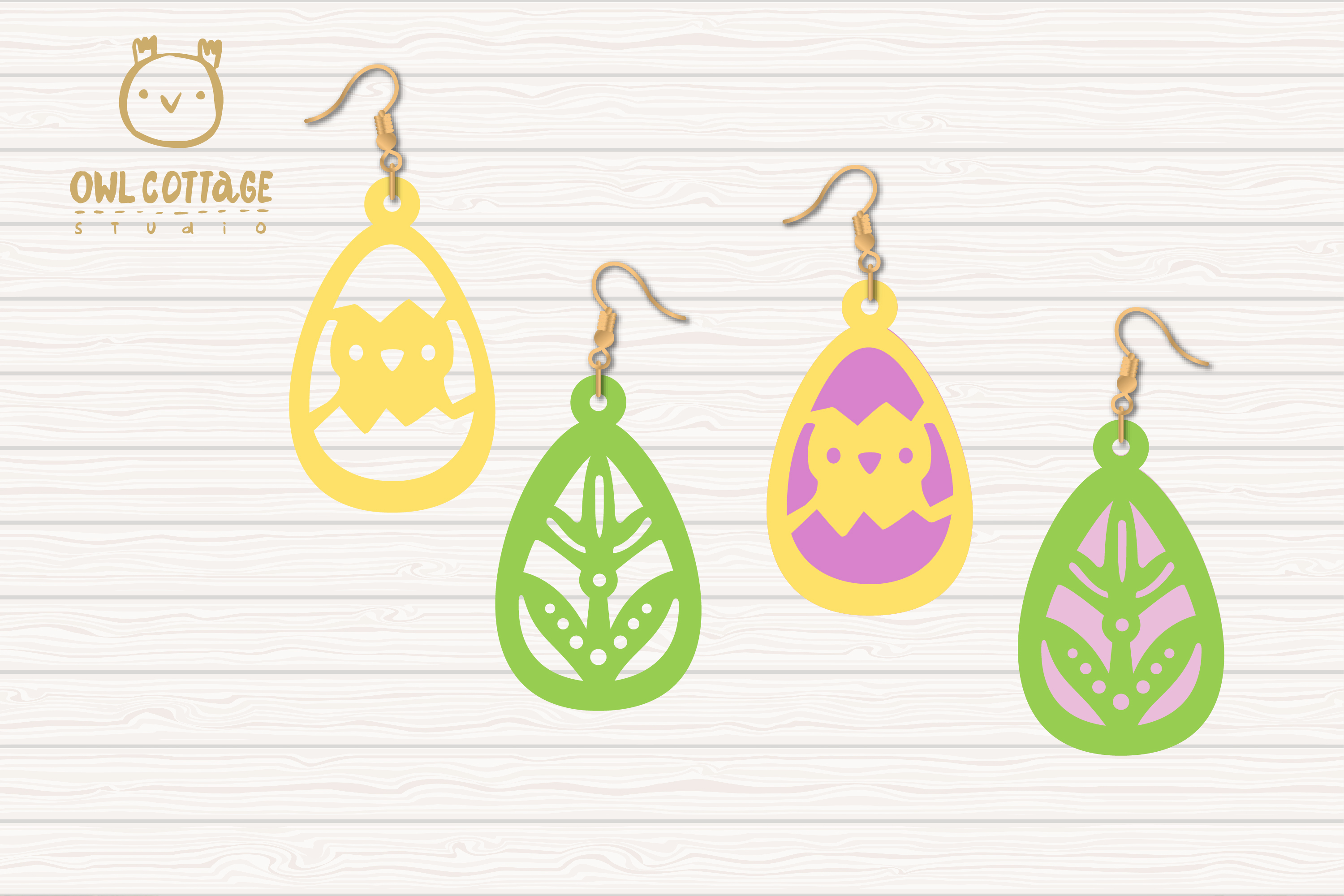 Download Easter Earrings Template Set SVG, Easter Clipart, Spring