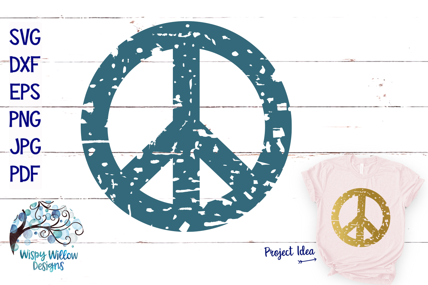 Download Distressed Peace Sign | Grunge SVG Cut File