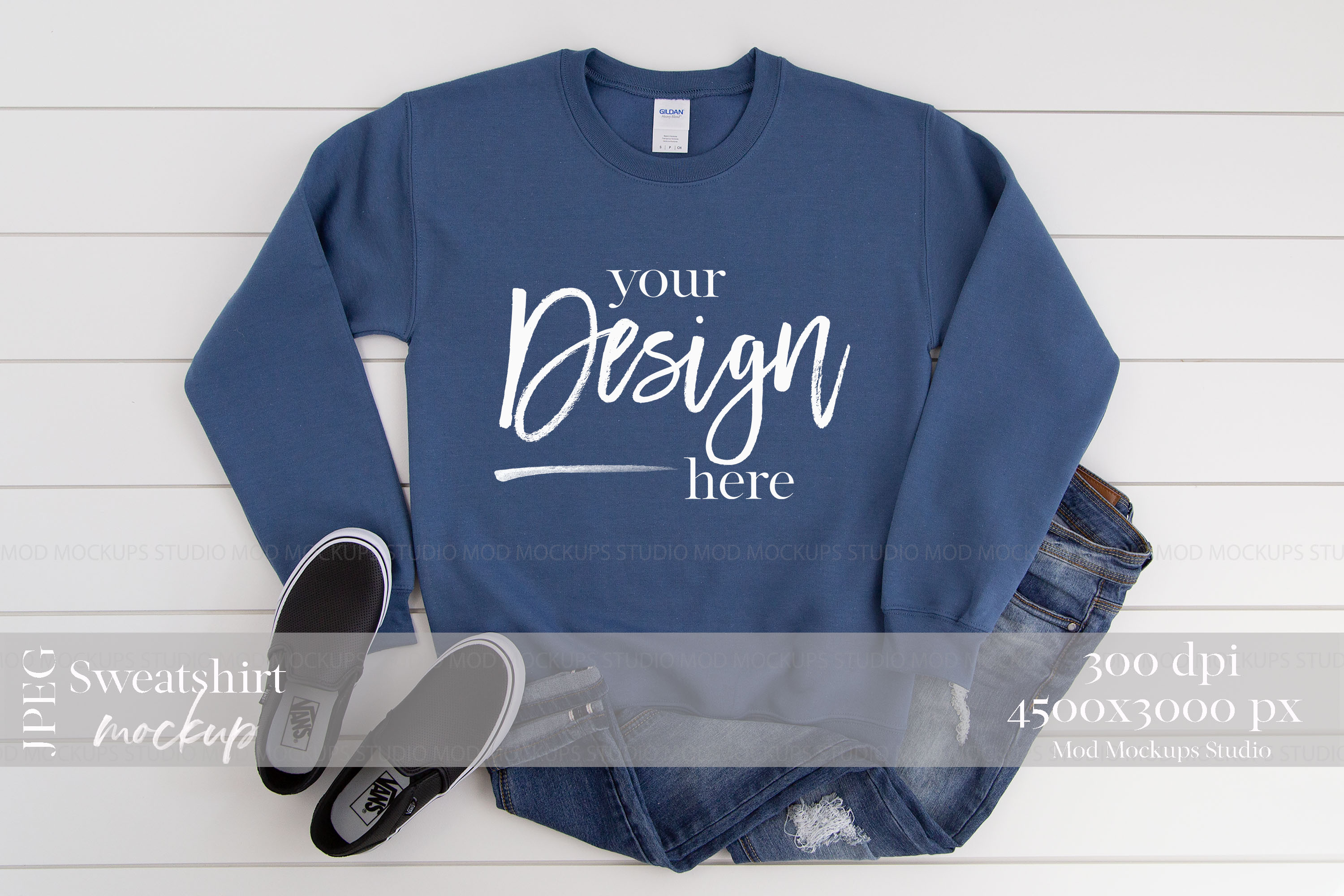 Download Gildan 18000 Mockup | Sweatshirt Mockup INDIGO BLUE ...