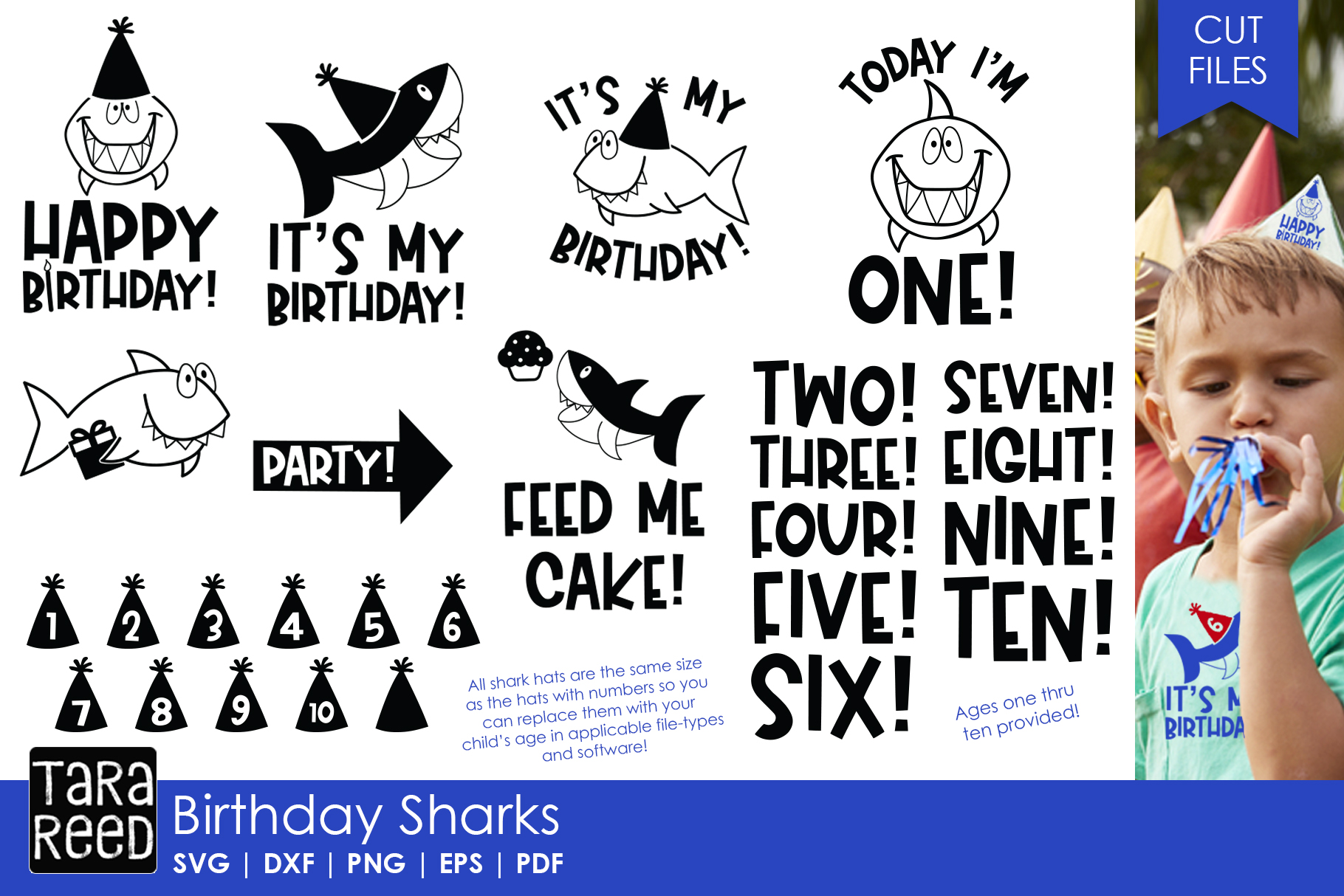 Birthday Sharks Birthday Svg And Cut Files For Crafters 162511