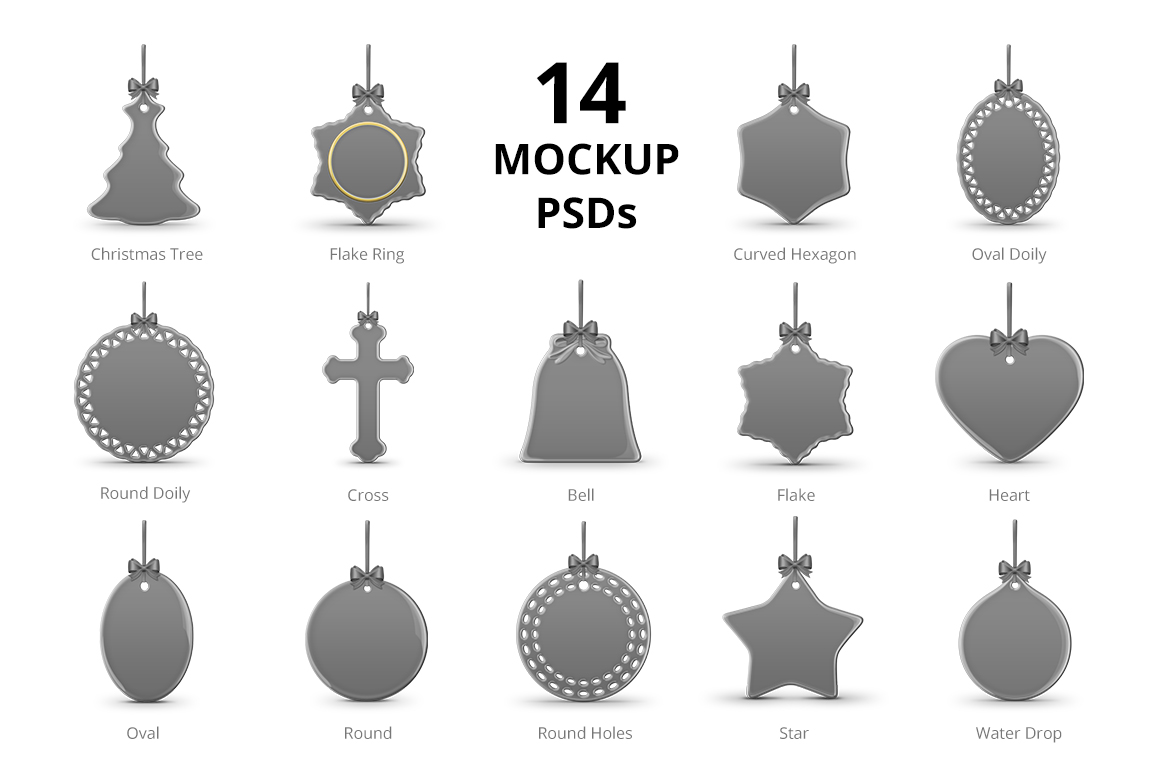 Download Christmas Ornaments Design Mockups Pack (30184) | Mock Ups ...