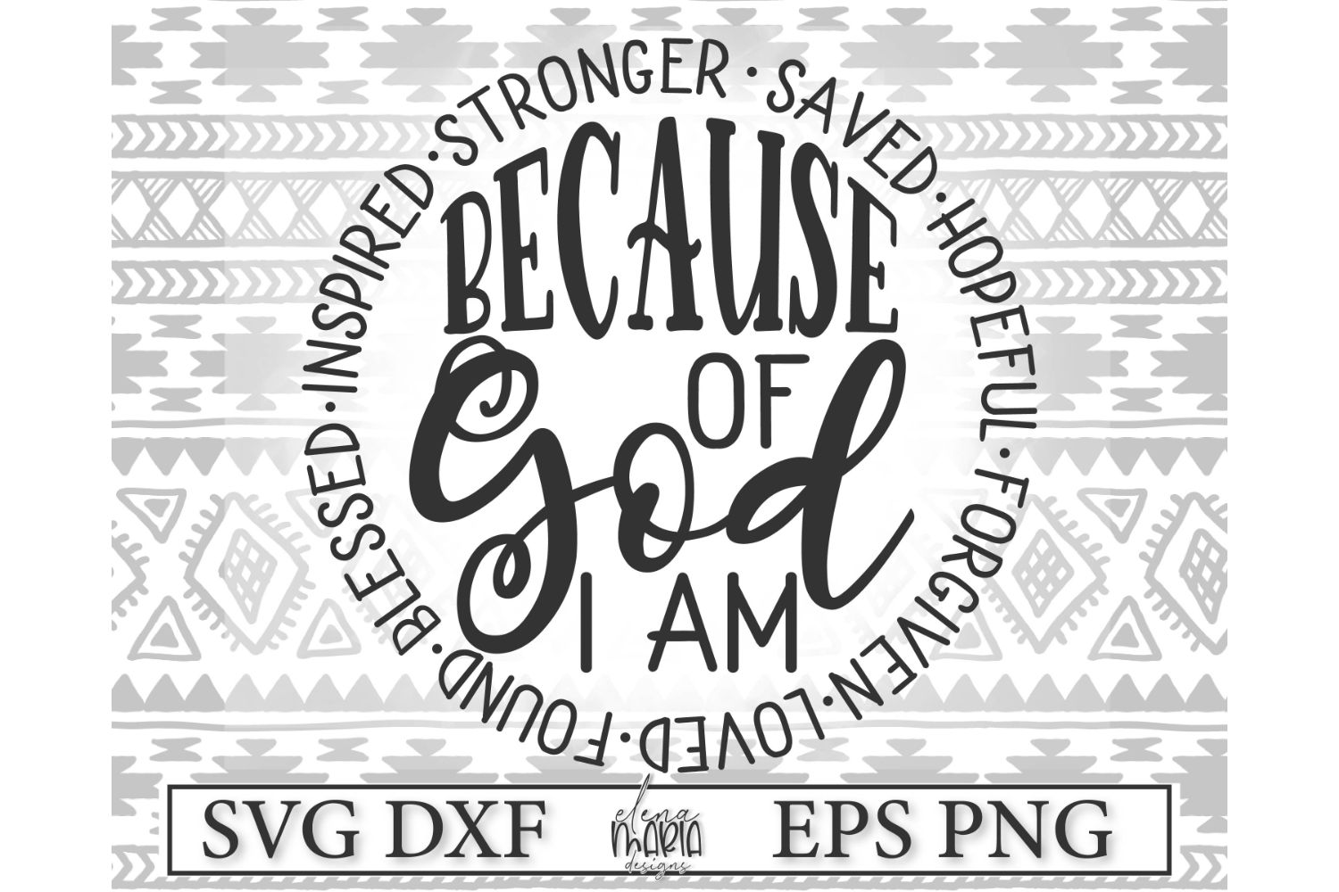 Christian Because Of God SVG Cutting File (534174) | SVGs | Design Bundles