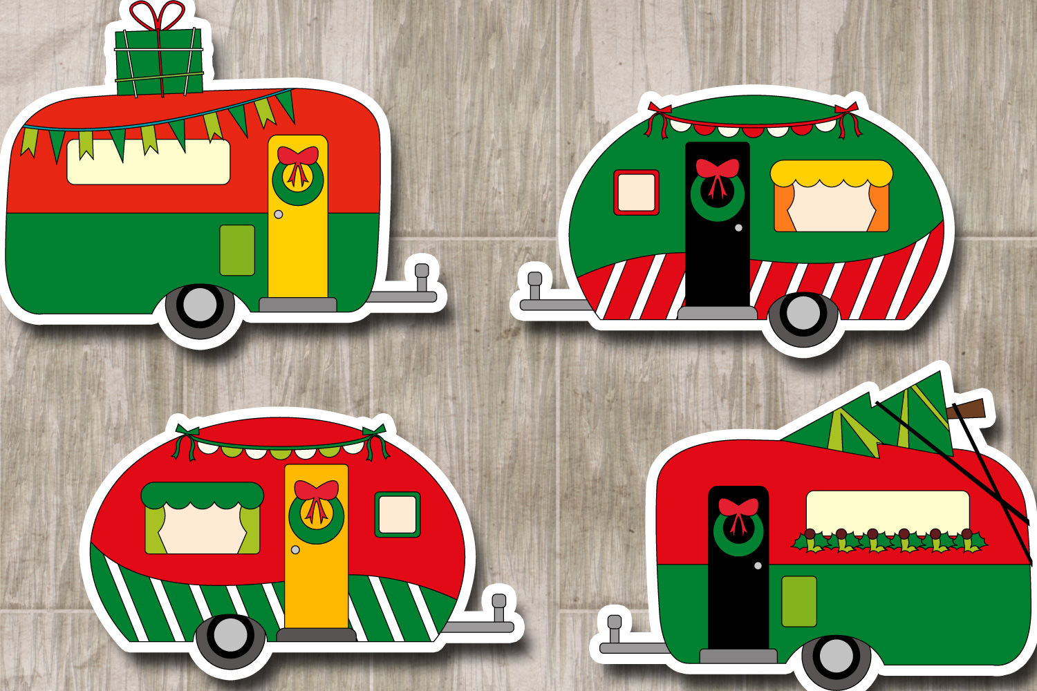 Download Christmas RV camper caravan clipart graphic illustrations ...