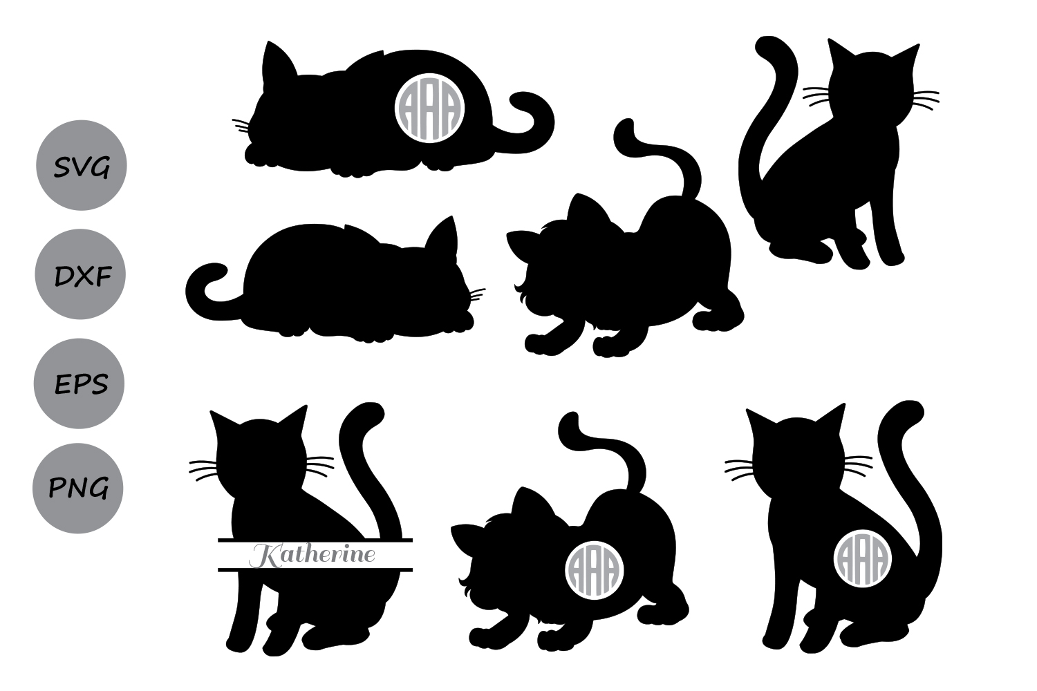 Scrapbooking Papercraft cat cameo png cricut clipart kitten head dxf