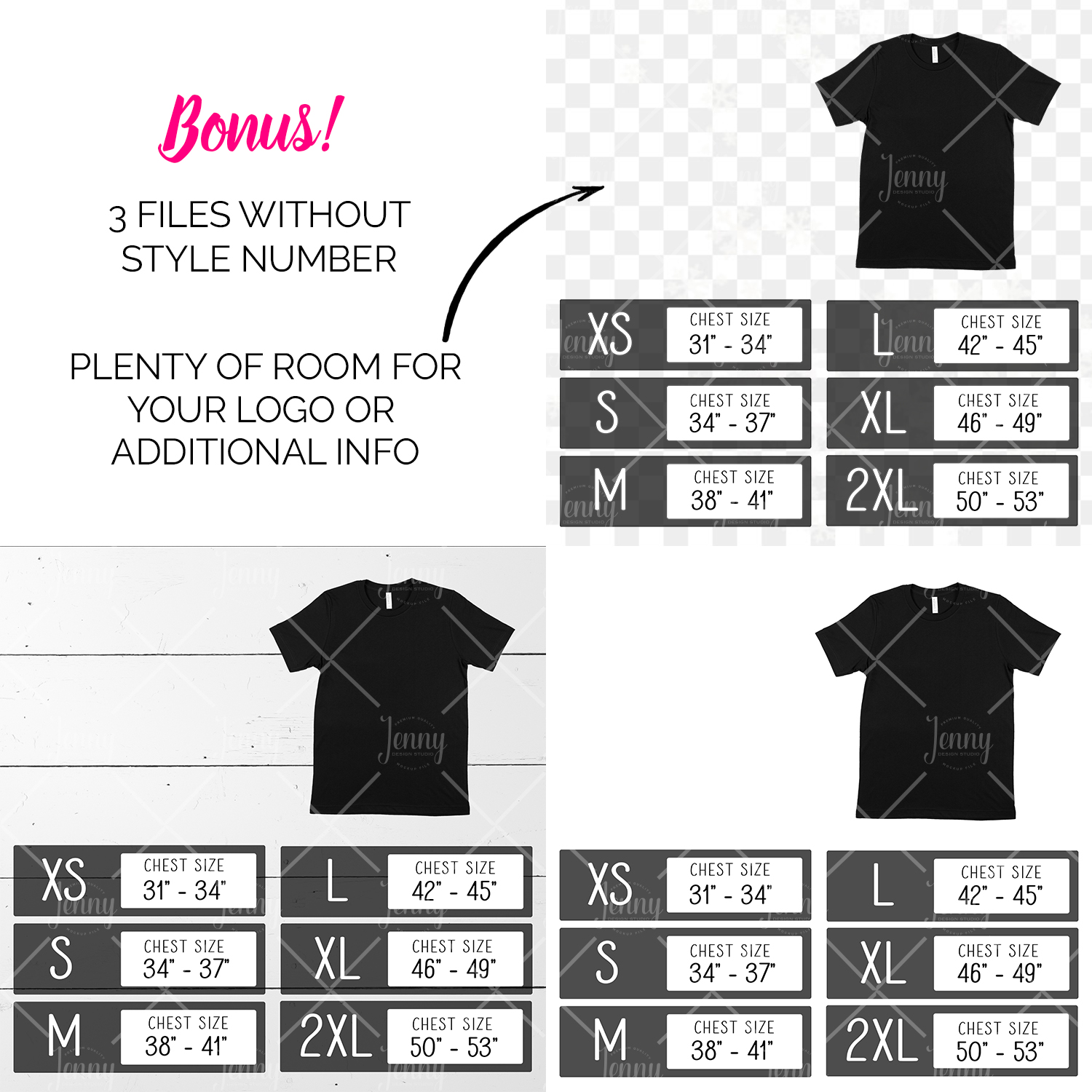 size chart for bella canvas shirts