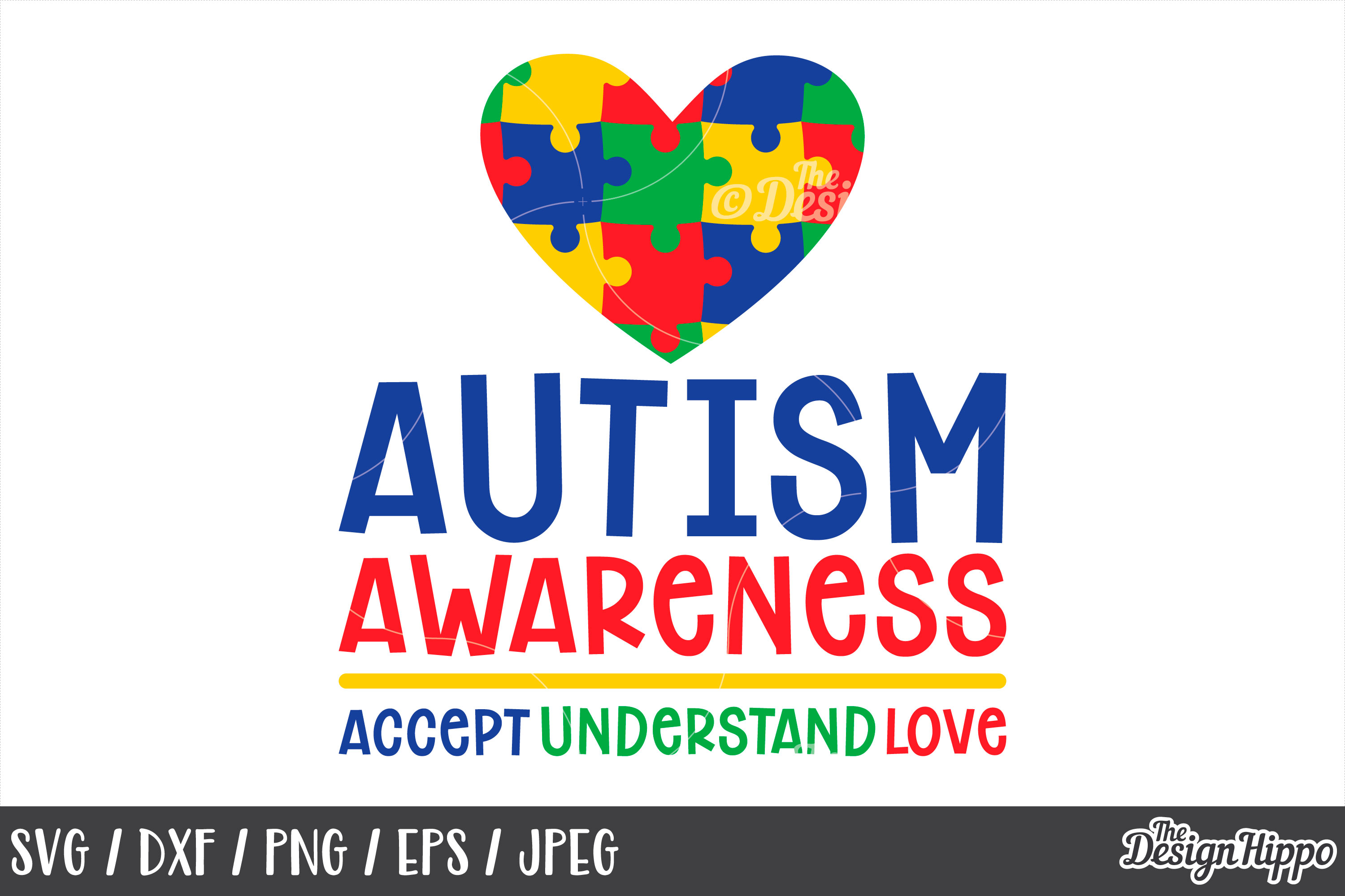 Download Autism Awareness, Accept Understand Love, SVG PNG DXF Files