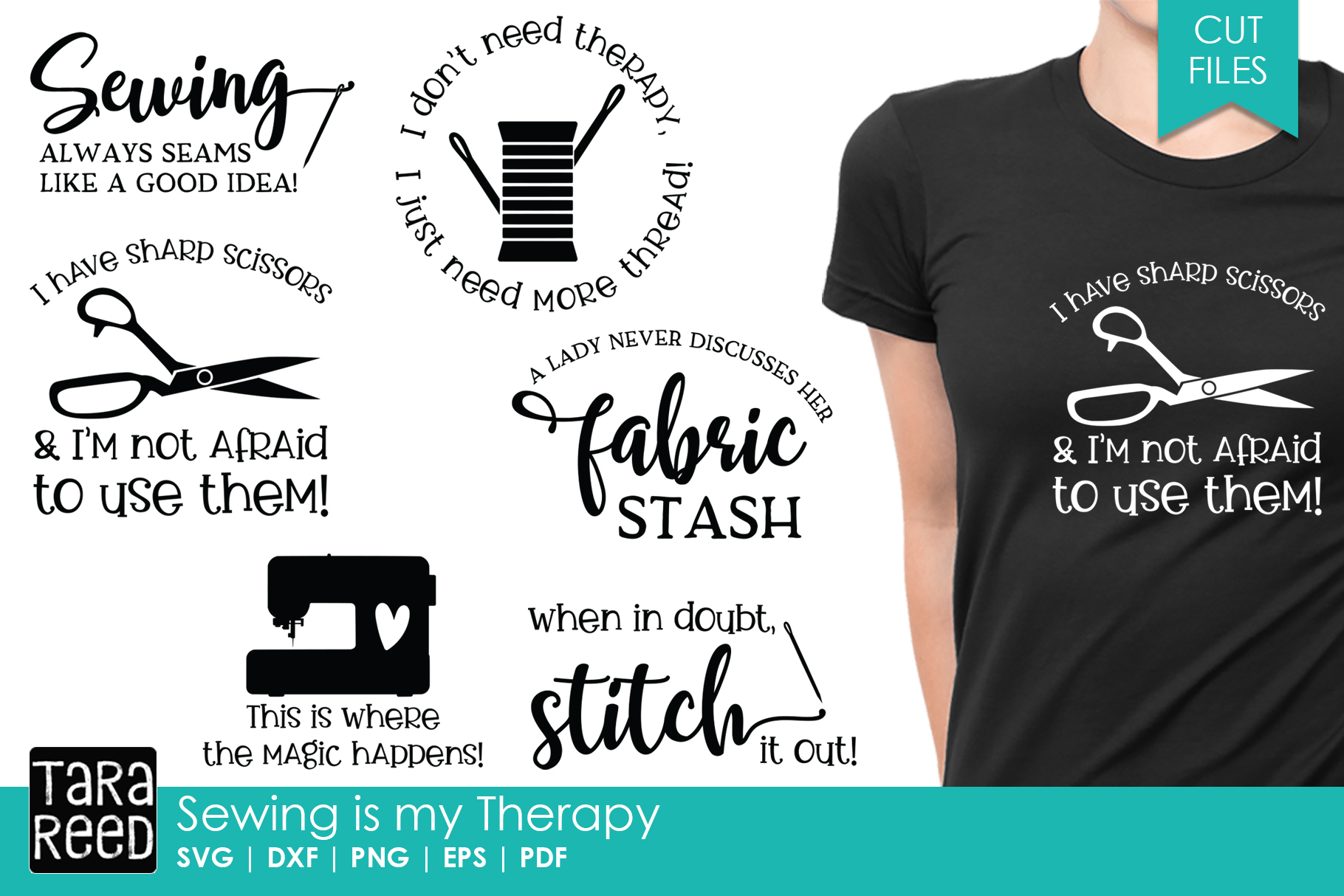 Sewing is my Therapy Sewing SVG and Cut Files for Crafters
