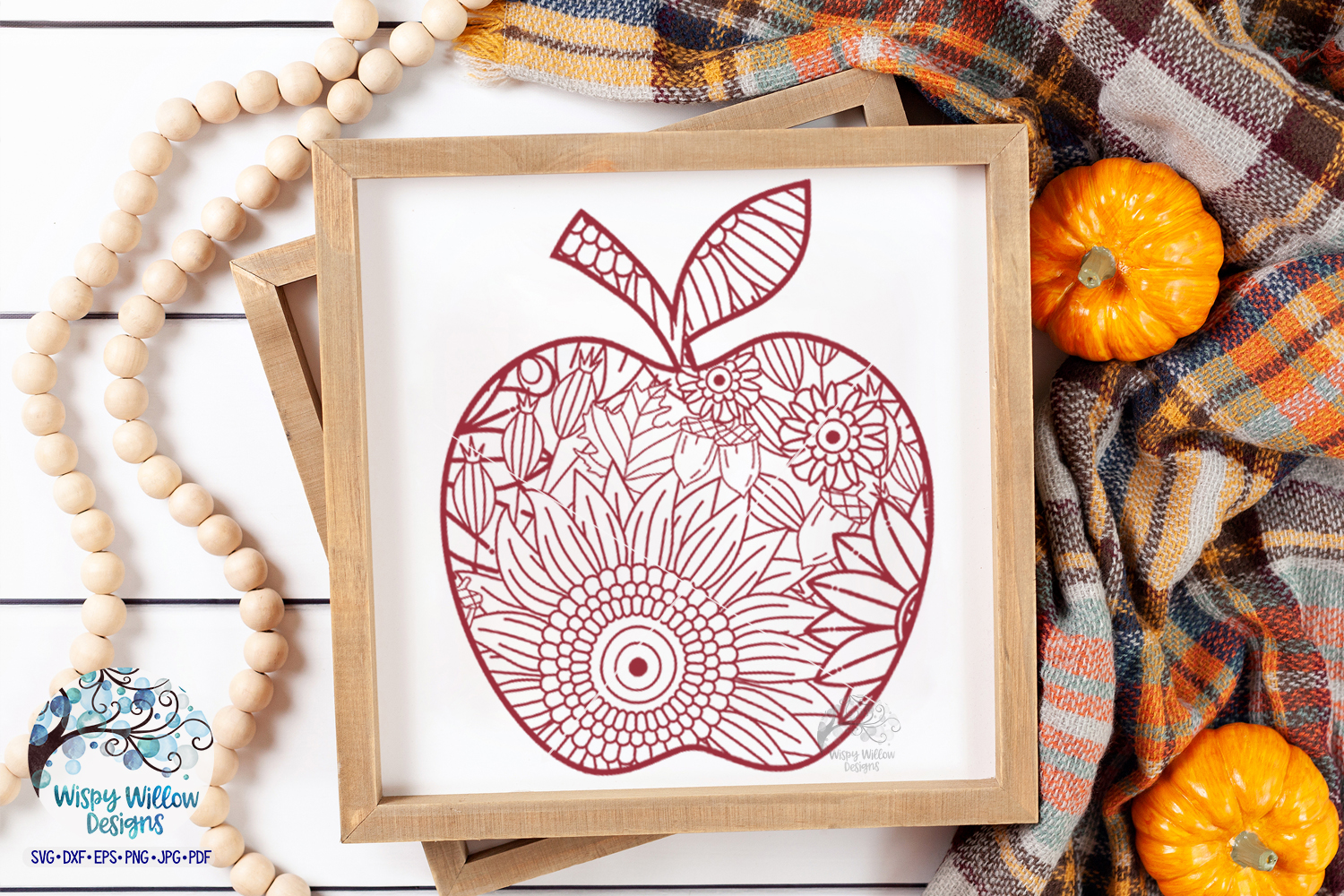 Download Fall Apple Zentangle SVG|Thanksgiving SVG | Fall SVG Cut Fil