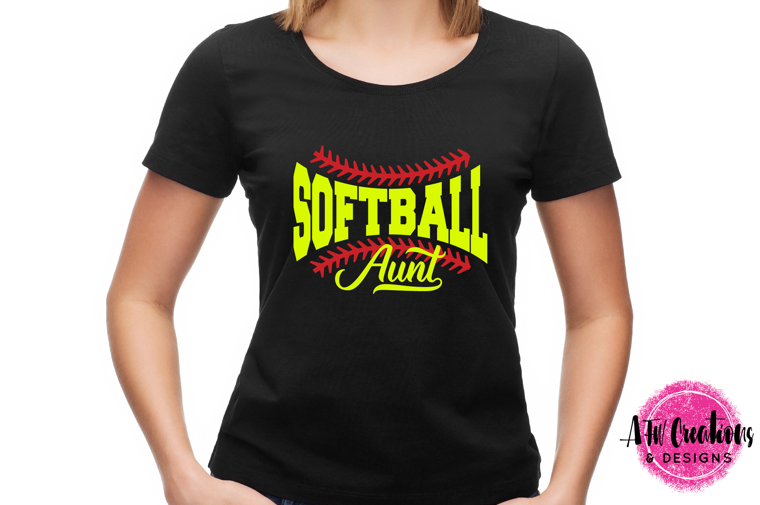 Softball Aunt SVG, DXF, EPS Cut Files (15558) SVGs Design Bundles