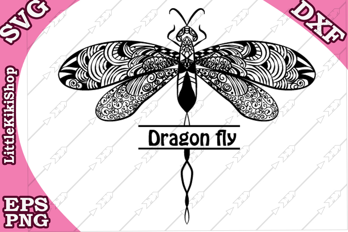 Download Zentangle Dragonfly Svg, Monogram Svg,Mandala Dragonfly