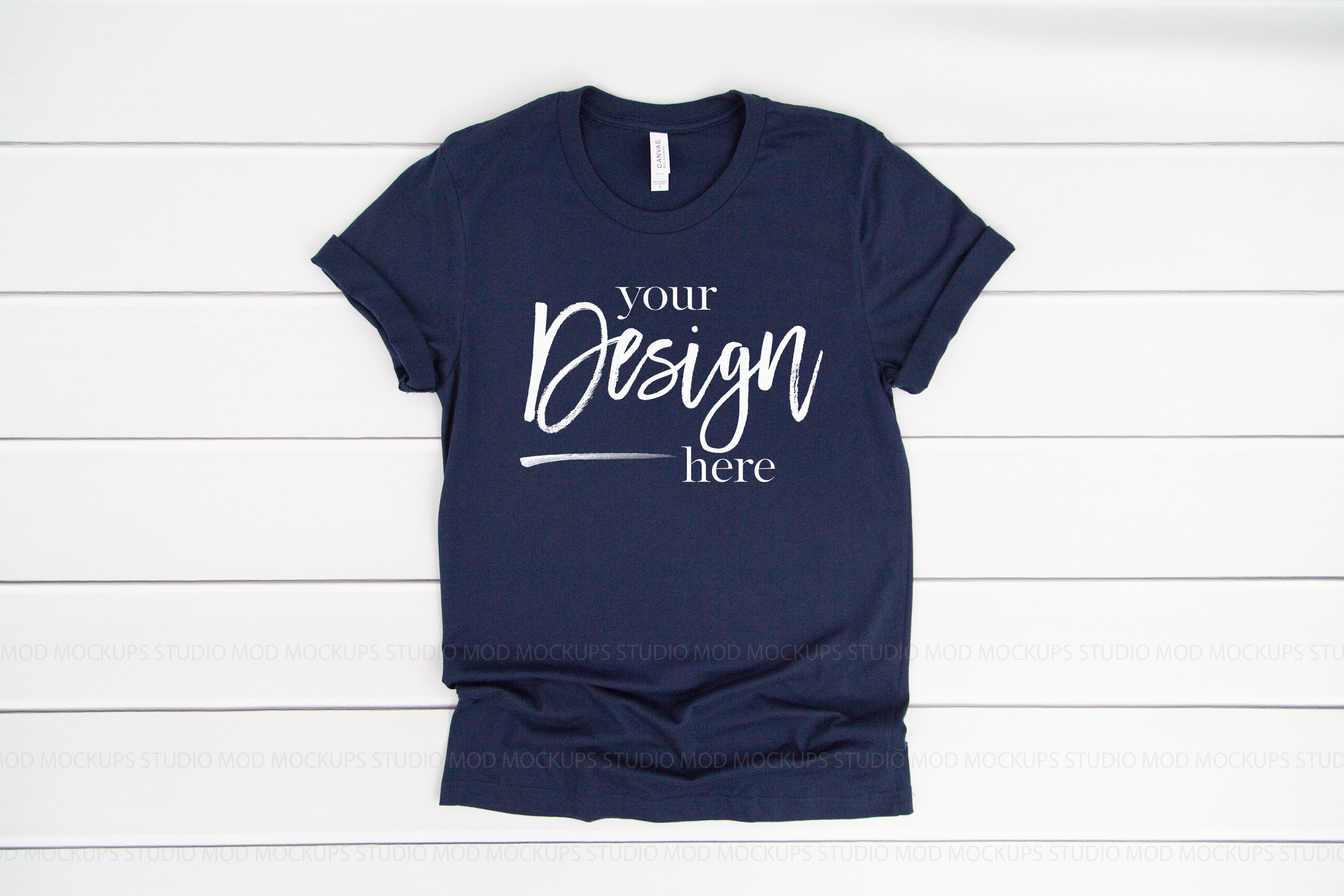 Download Navy T-Shirt Mockup | 3001 Bella and Canvas Mockup (257547) | Mock Ups | Design Bundles
