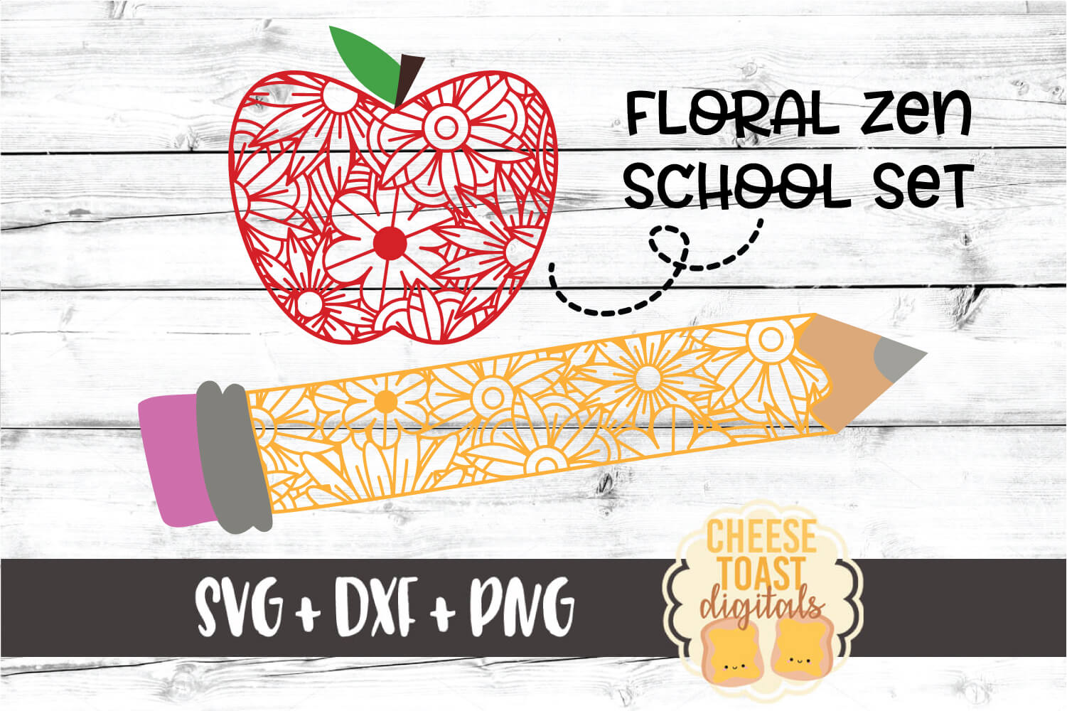 Download Floral School Zen Doodle Set - Teacher SVG PNG DXF Cut ...