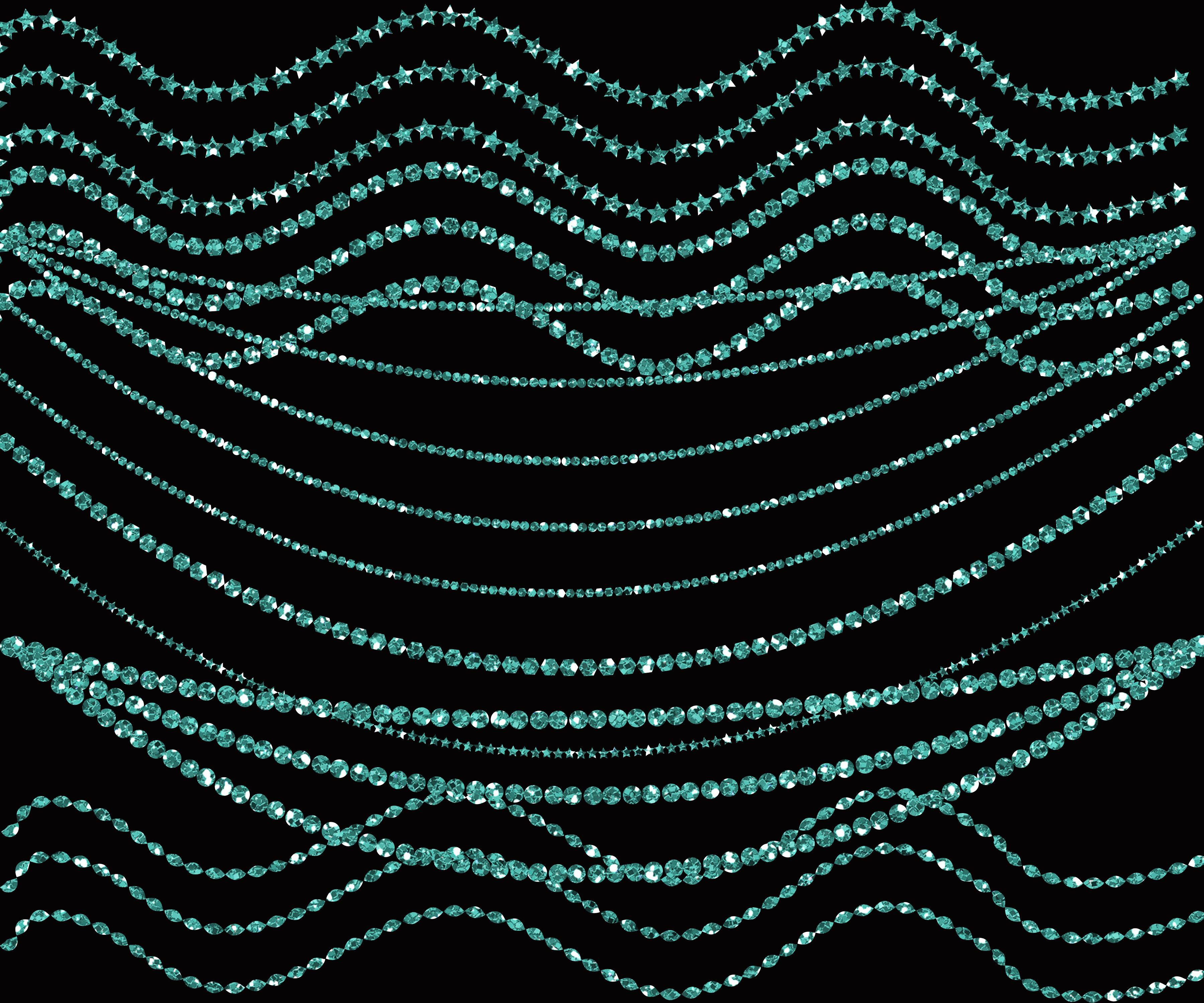 Teal Glitter borders clipart