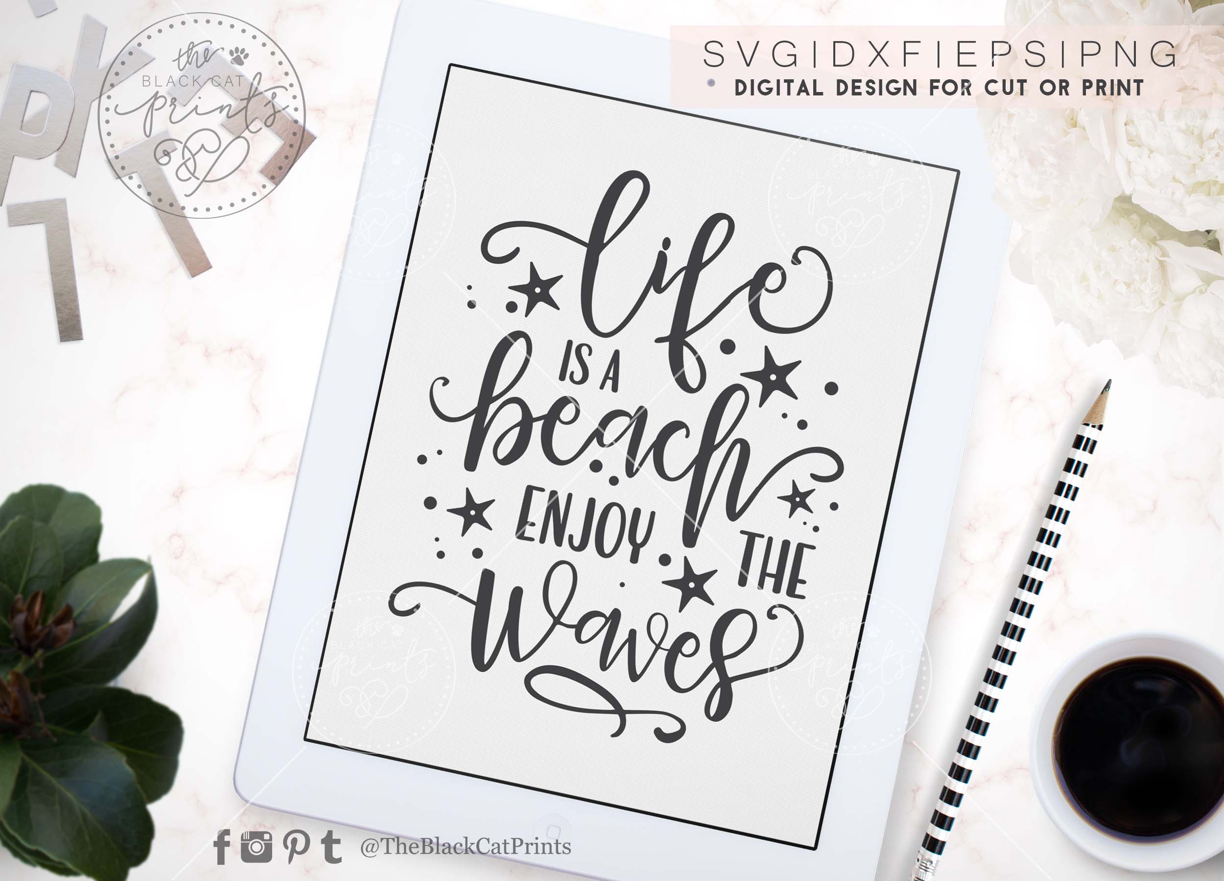 Download Life is a beach Enjoy the Waves SVG DXF PNG EPS (87705 ...