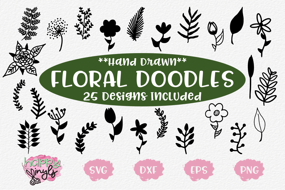 Download Hand Drawn Floral and Plant Doodles - A Floral SVG Bundle