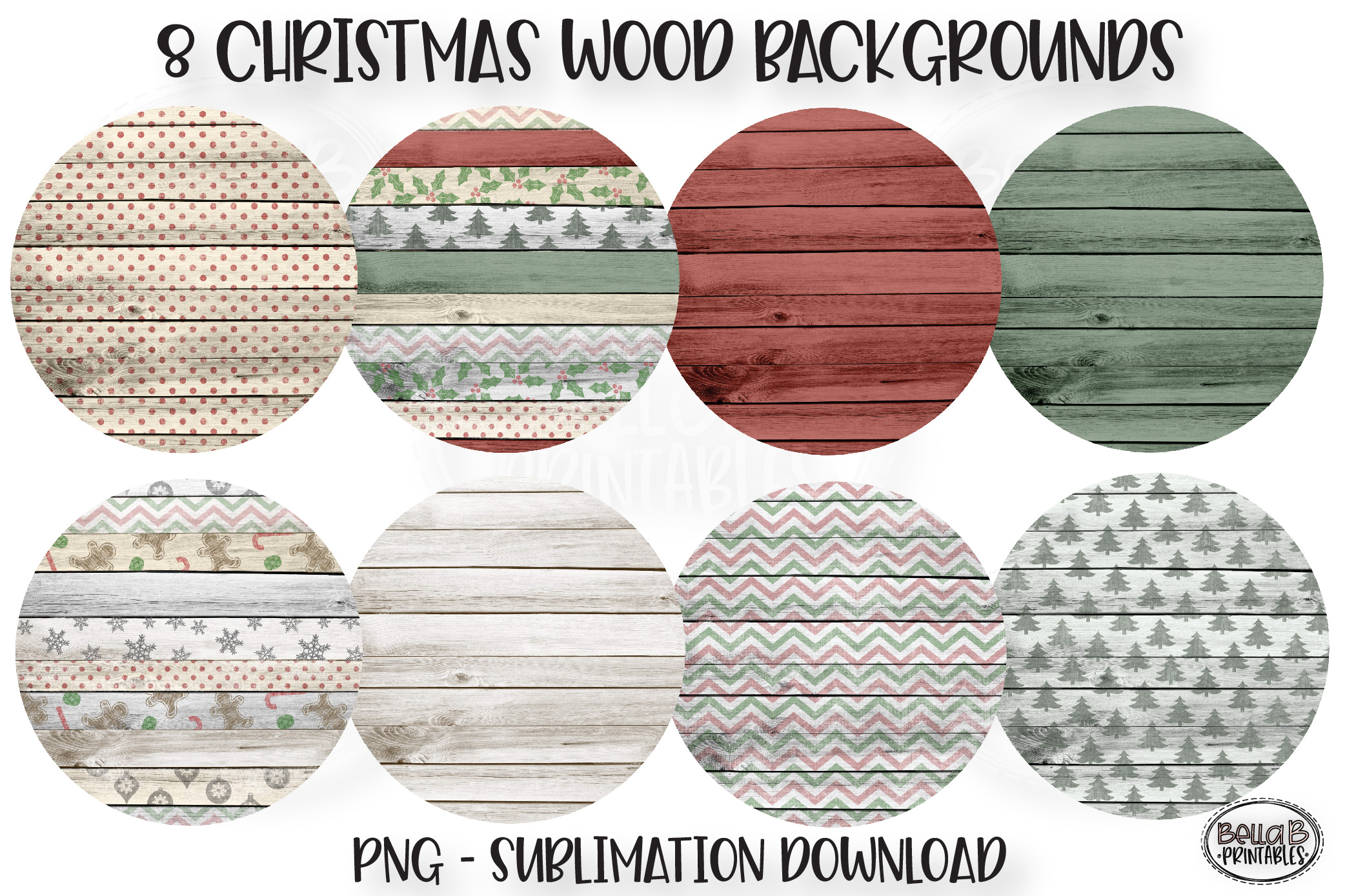Sublimation Background Bundle, Christmas Wood Backgrounds (296266