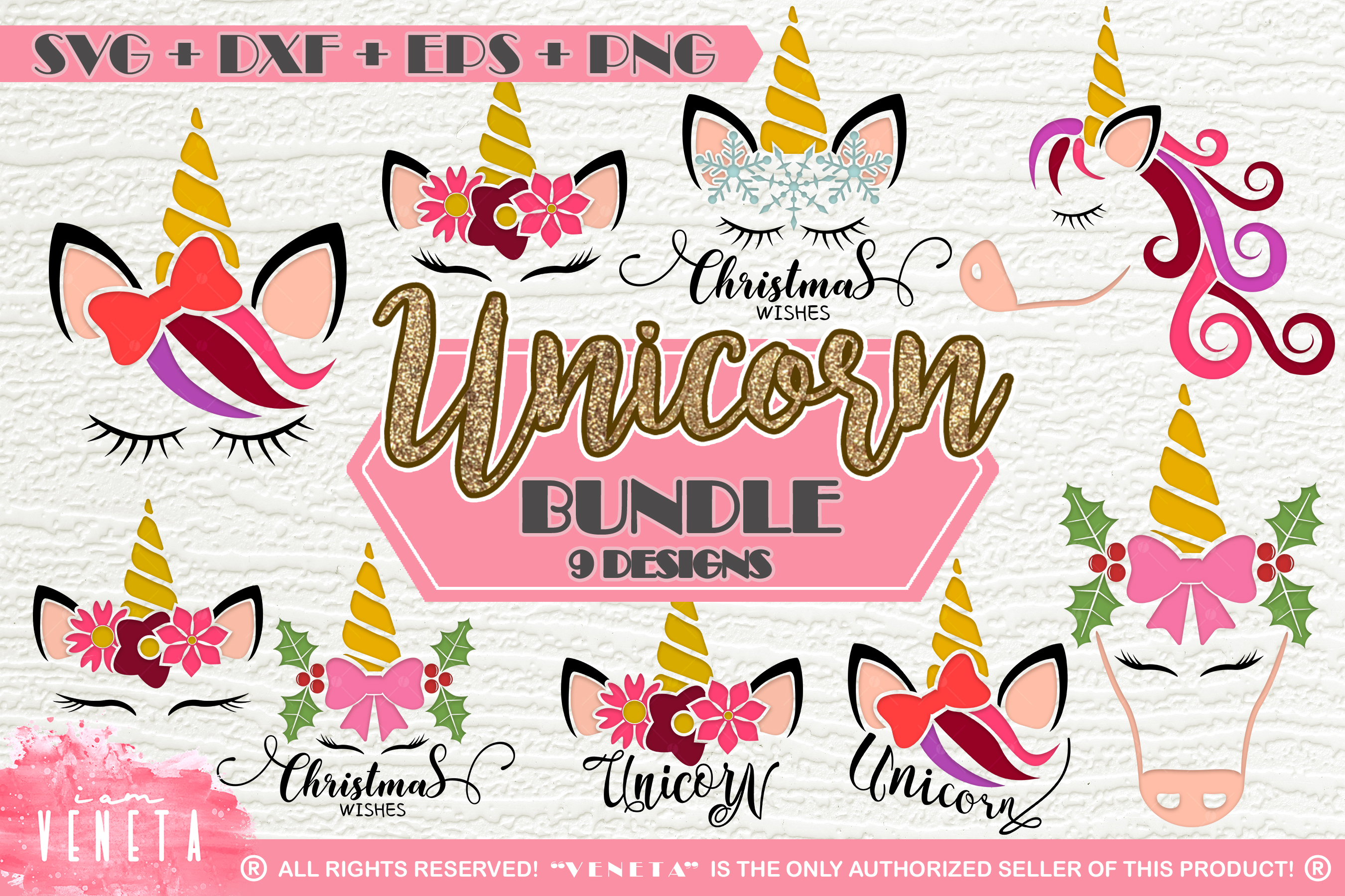 Download Unicorn | BUNDLE - 9 Designs | SVG DXF EPS PNG