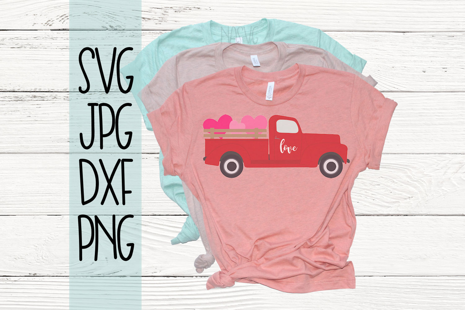 Valentines day truck, Truck with hearts, svg
