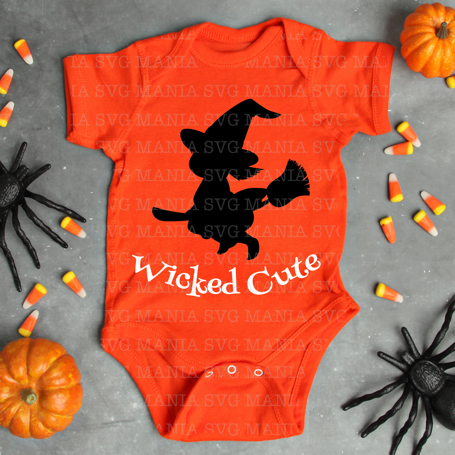 Download SVG File Wicked Cute Witch, Halloween Baby Bodysuit SVG ...