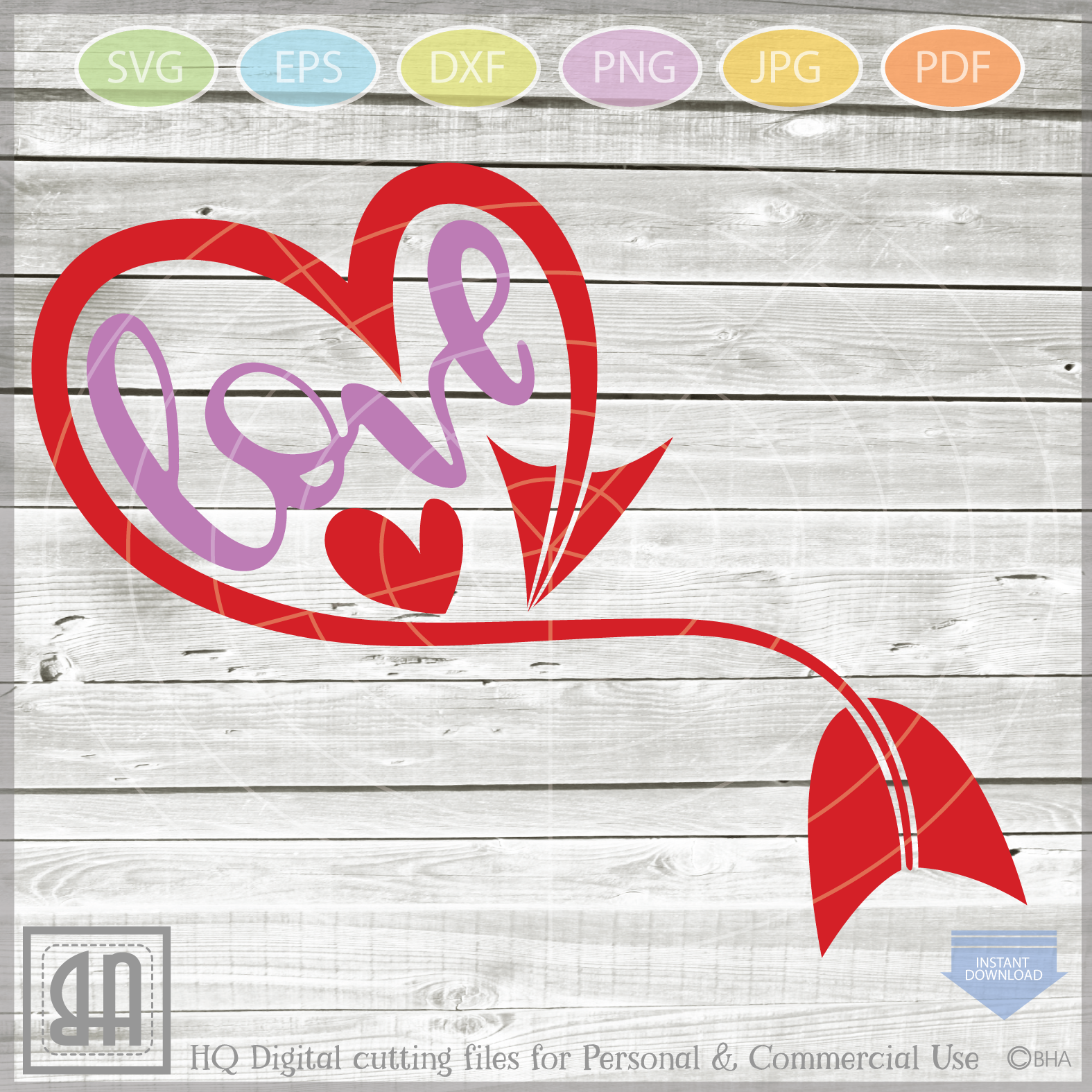 Download Love heart and arrow svg - Valentine Svg - Valentine heart