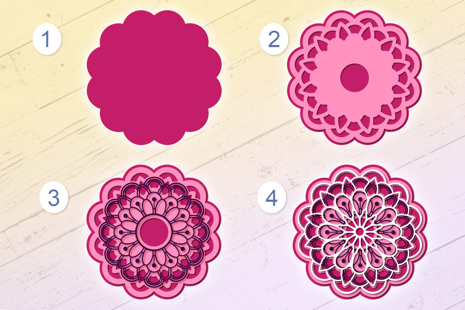 Free 3D Mandala Svg Printable - Layered SVG Cut File