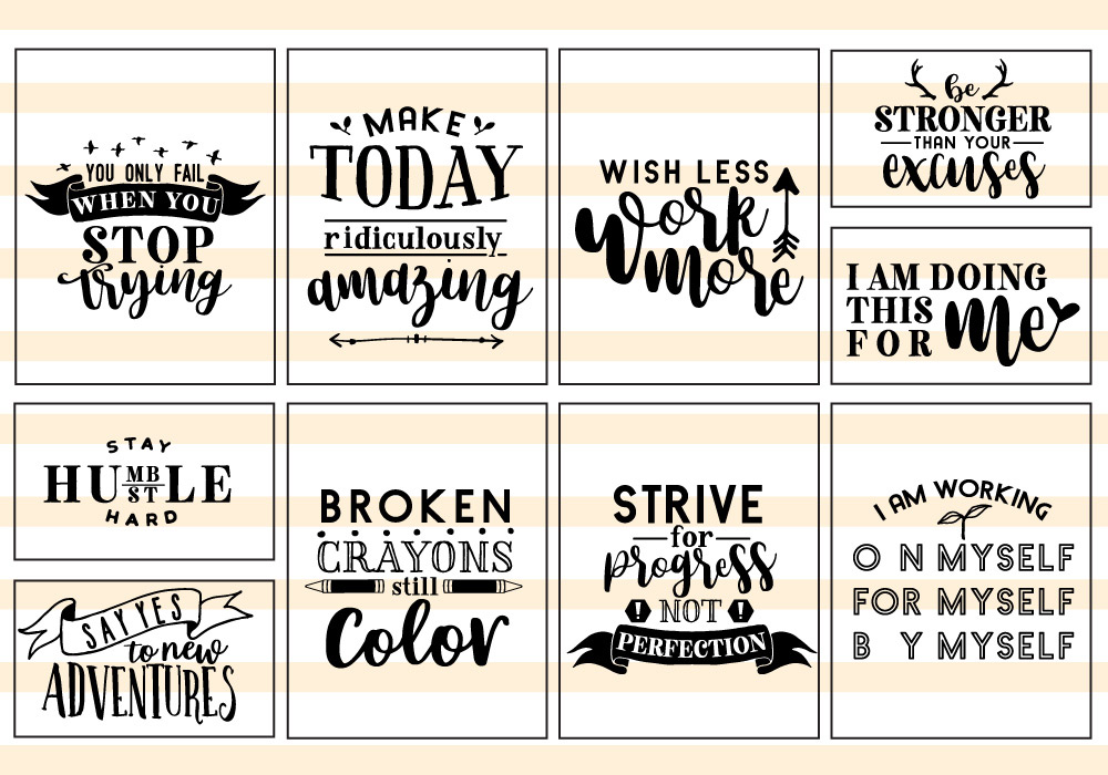 Download Motivational Quote SVG Cut Files Bundle