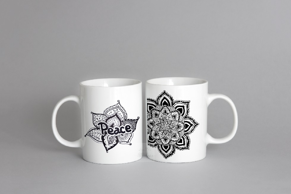 Two white coffee double mug mock ups set of 2 mugs mockups