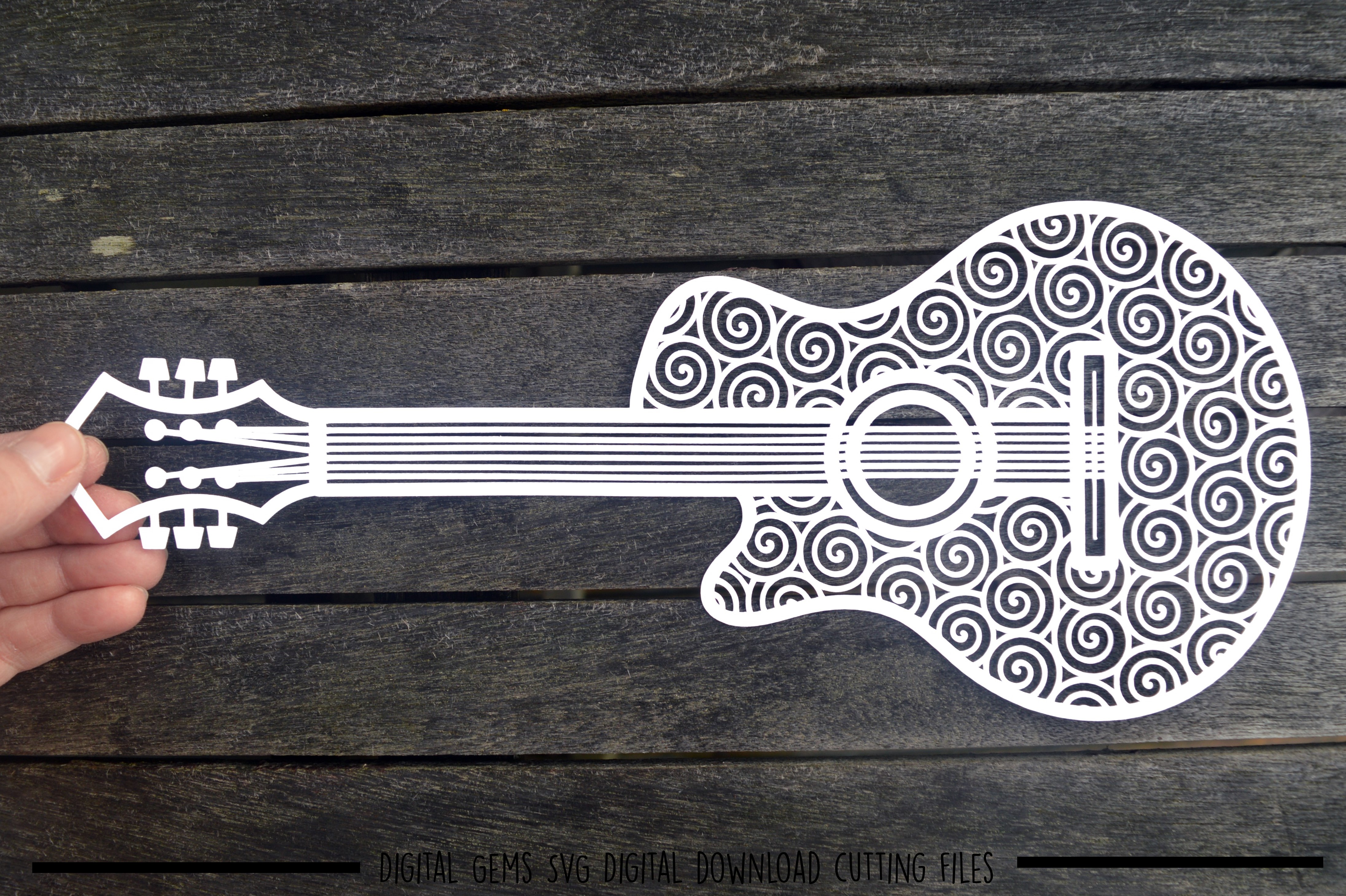 Guitar paper cut SVG / DXF / EPS files