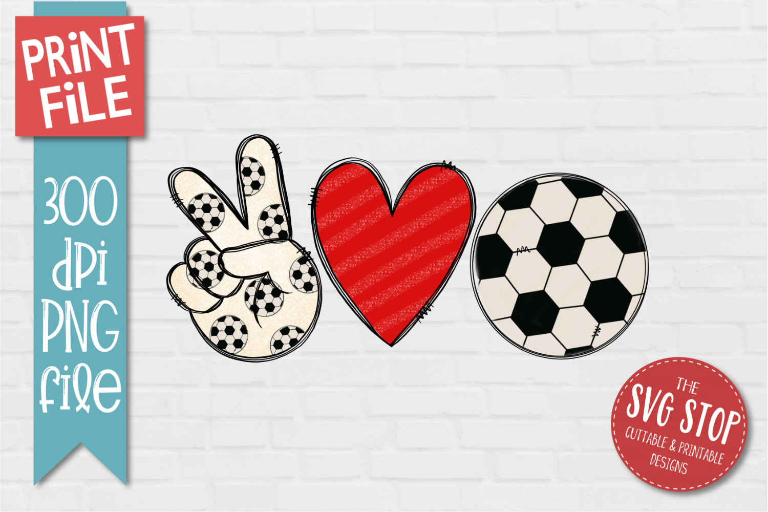 Download Peace Love Soccer Sublimation Design PNG