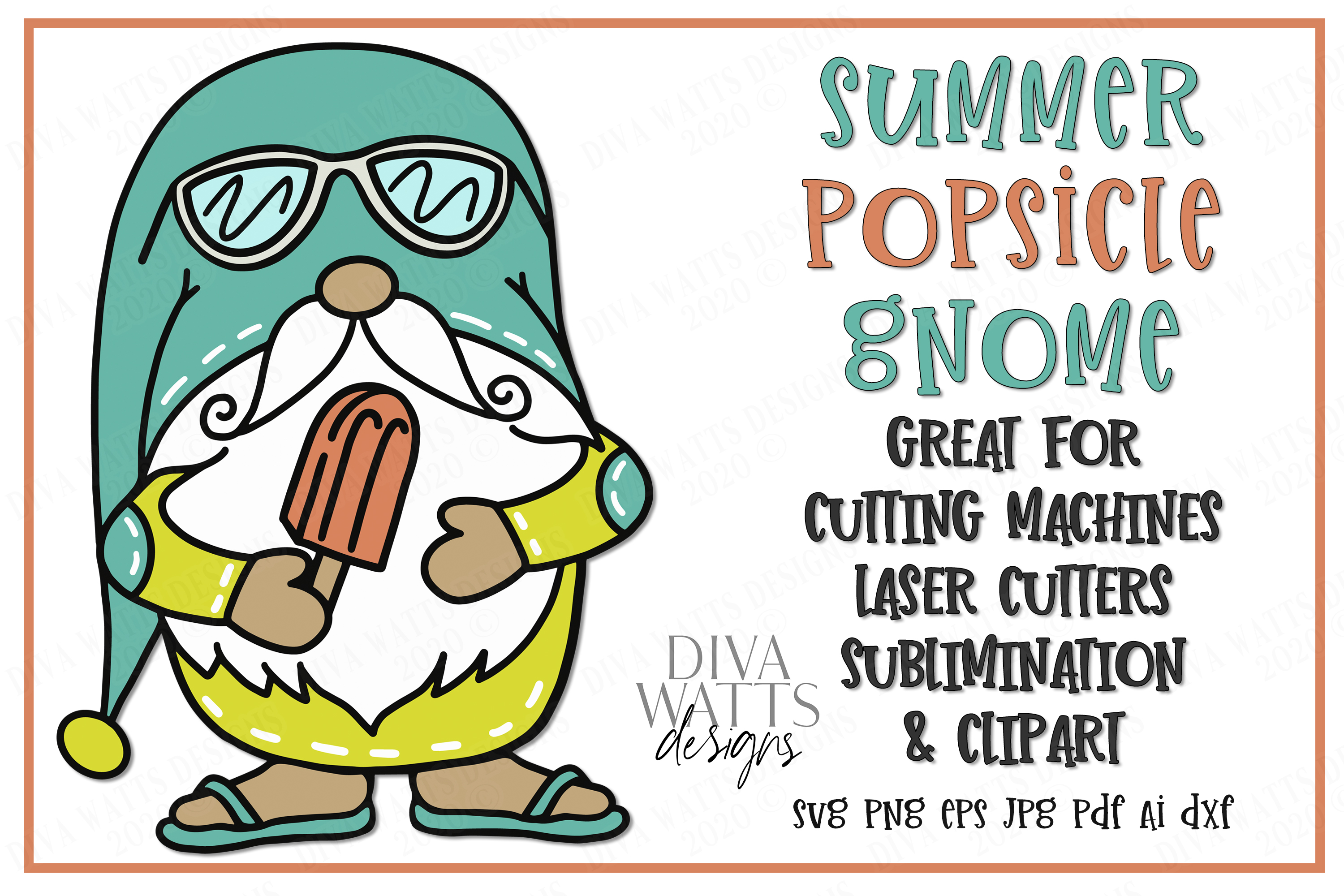 Download Summer Popsicle Gnome - Sunglasses - Gnomes - Gnomie SVG DXF
