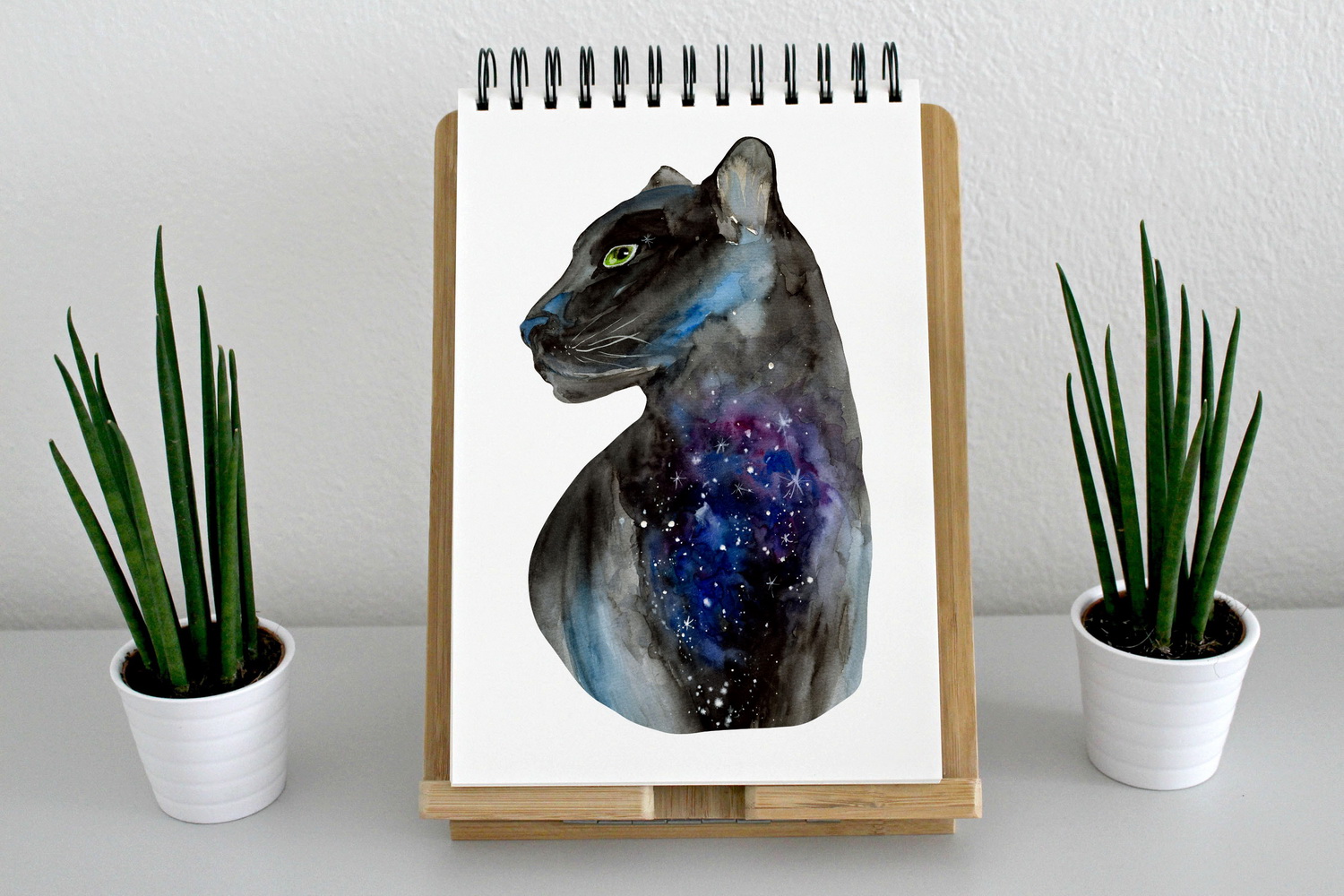 Download Watercolor Galaxy Panther - PNG Animal Sublimation Design