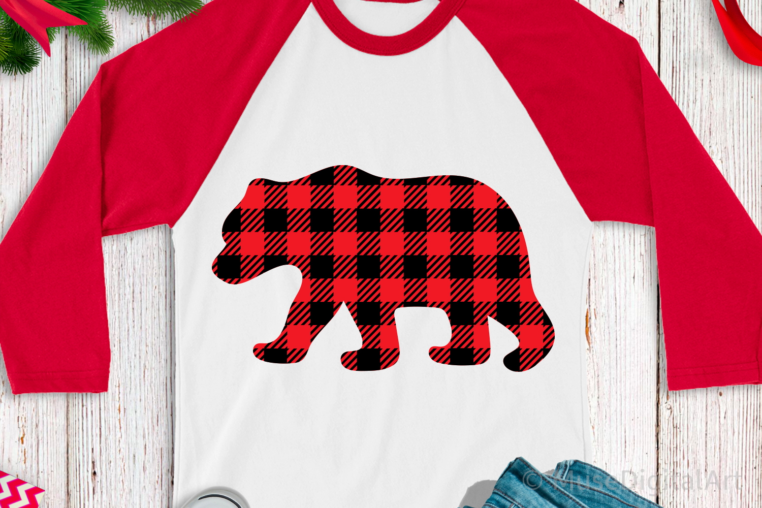 buffalo plaid stuffed bear