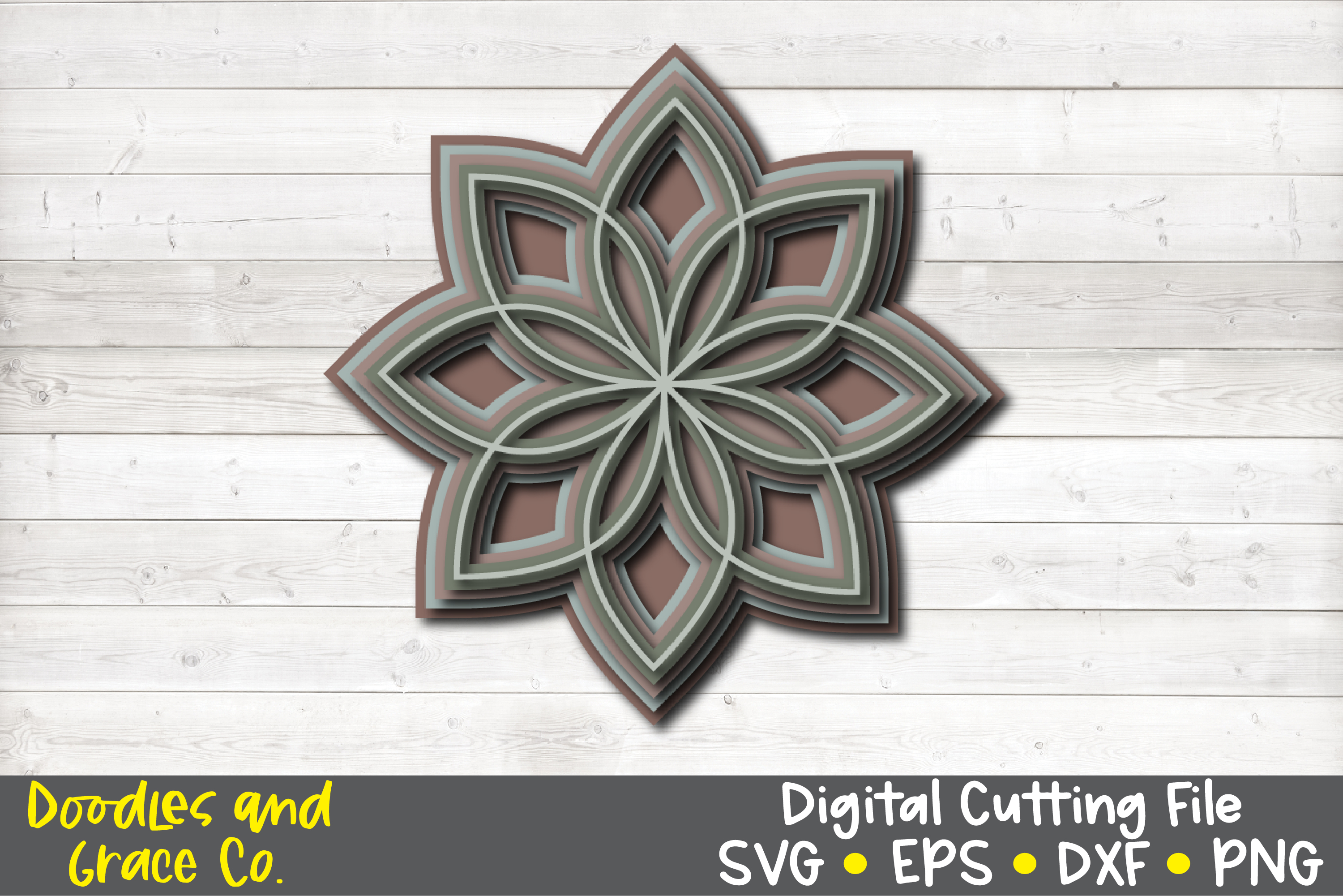 Download 3D Layered Mandala Bundle - SVG - PNG - EPS - DXF