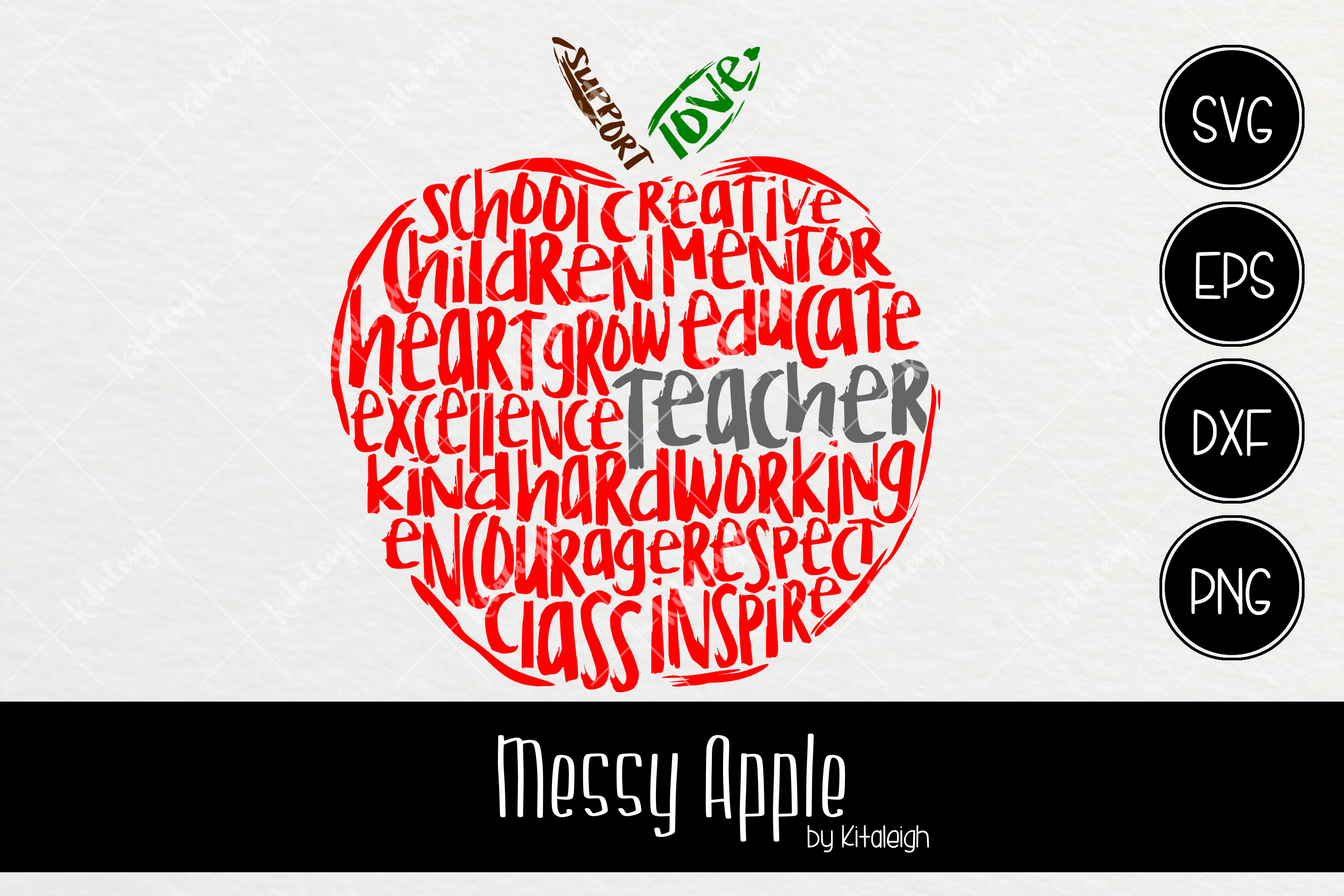 Messy Teacher Apple (107246) | Cut Files | Design Bundles