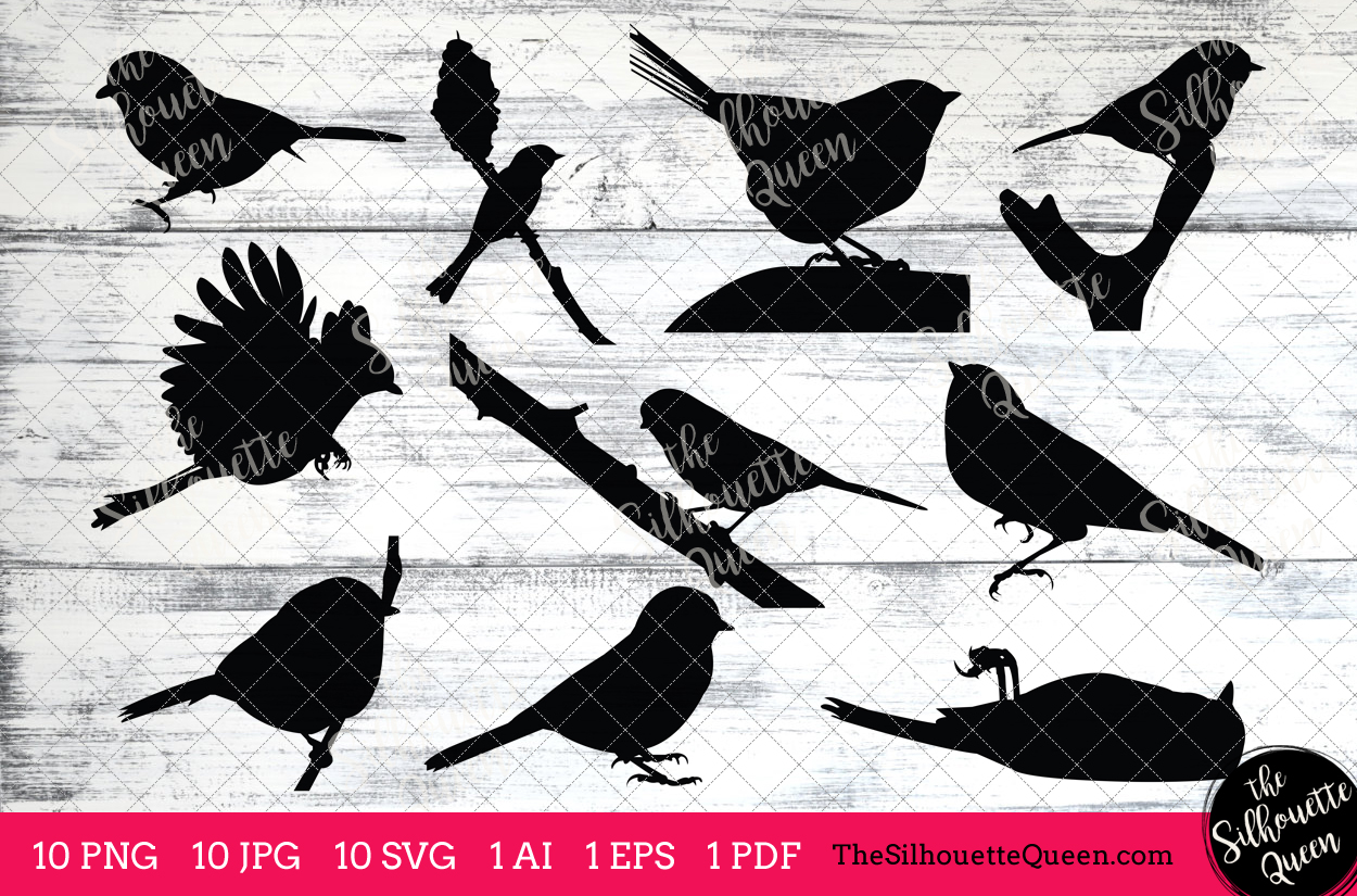 Chickadee Silhouettes Clipart Clip Art(AI, EPS, SVGs, JPGs, PNGs, PDF ...